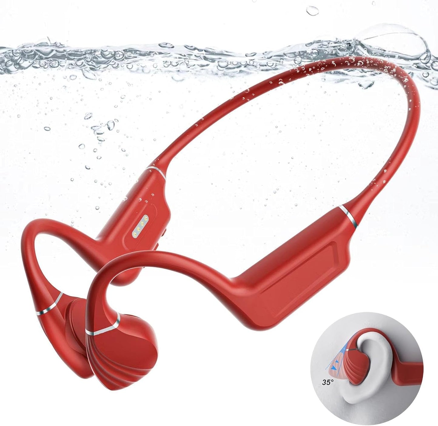 MUXUN 5.4 32GB MP3 IP68 Swimming, Swimming, Bone Conduction Headphones - Bluetooth & Memory Player Waterproof