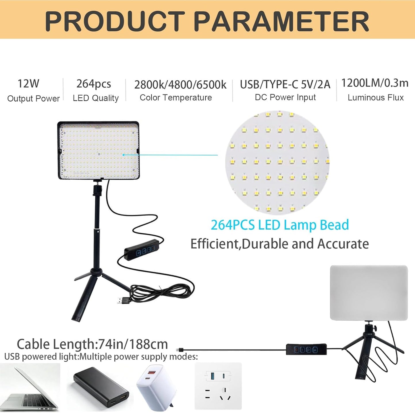 BYSTONE 2 Pack 2800-6500K Dimmable Photography,12" LED Photo Lighting kit with Stand Photoshoot Lights for Product