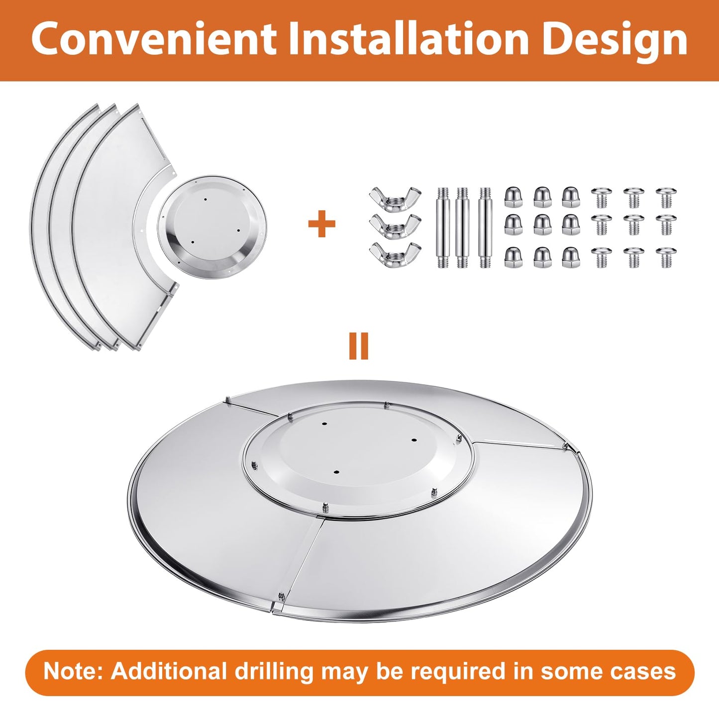 Retisee 4 Pack Patio Heater Reflector Shield - 33" Aluminum Heat Reflector Shield Top Dome Replacement Parts for Outdoor Propane Heaters