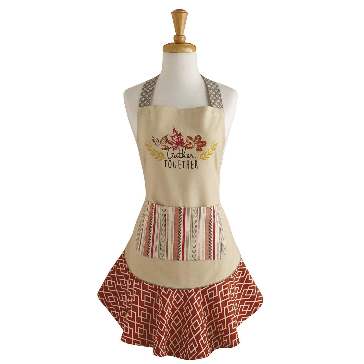 DII Women's Fall & Thanksgiving Kitchen Apron, Adjustable Long Waist Ties, Gather Together