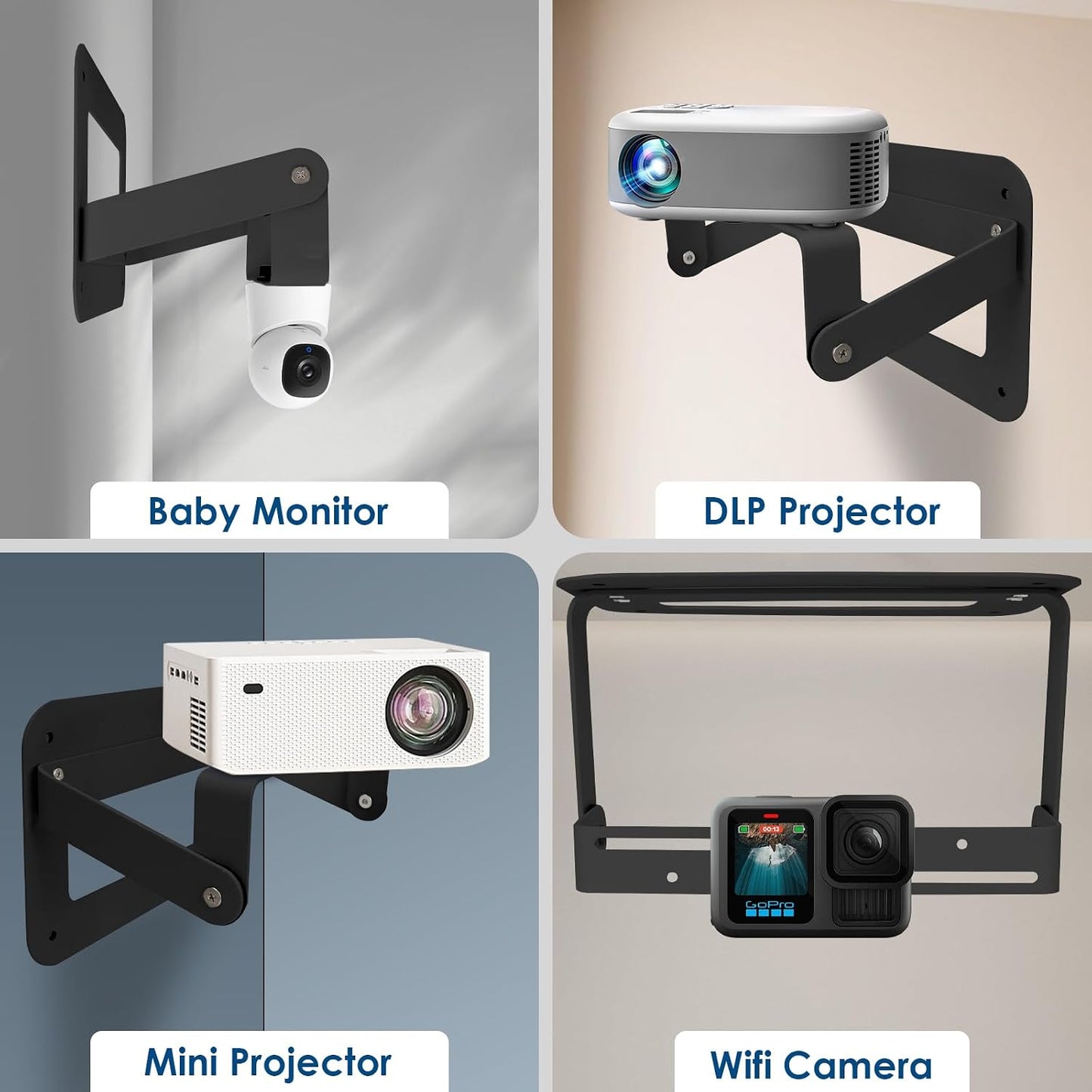 SMBLCE 360 1/4" Projector Mount - Adjustable Desktop, Ceiling, and Wall Mount - Universal Screw Hole for Easy