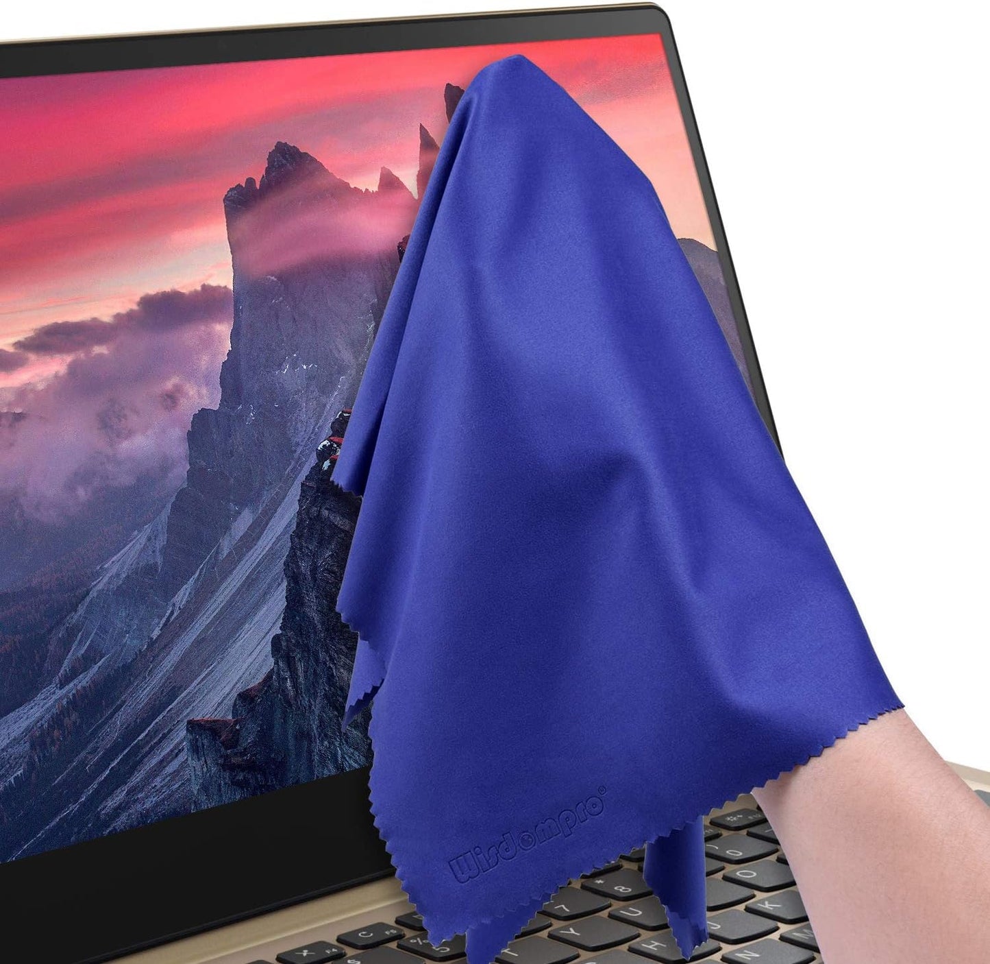 Wisdompro 4-Pack (16x16 Inch) Extra Large Microfiber Cleaning Cloth For Laptop, LCD TV, Computer Screen, Monitor