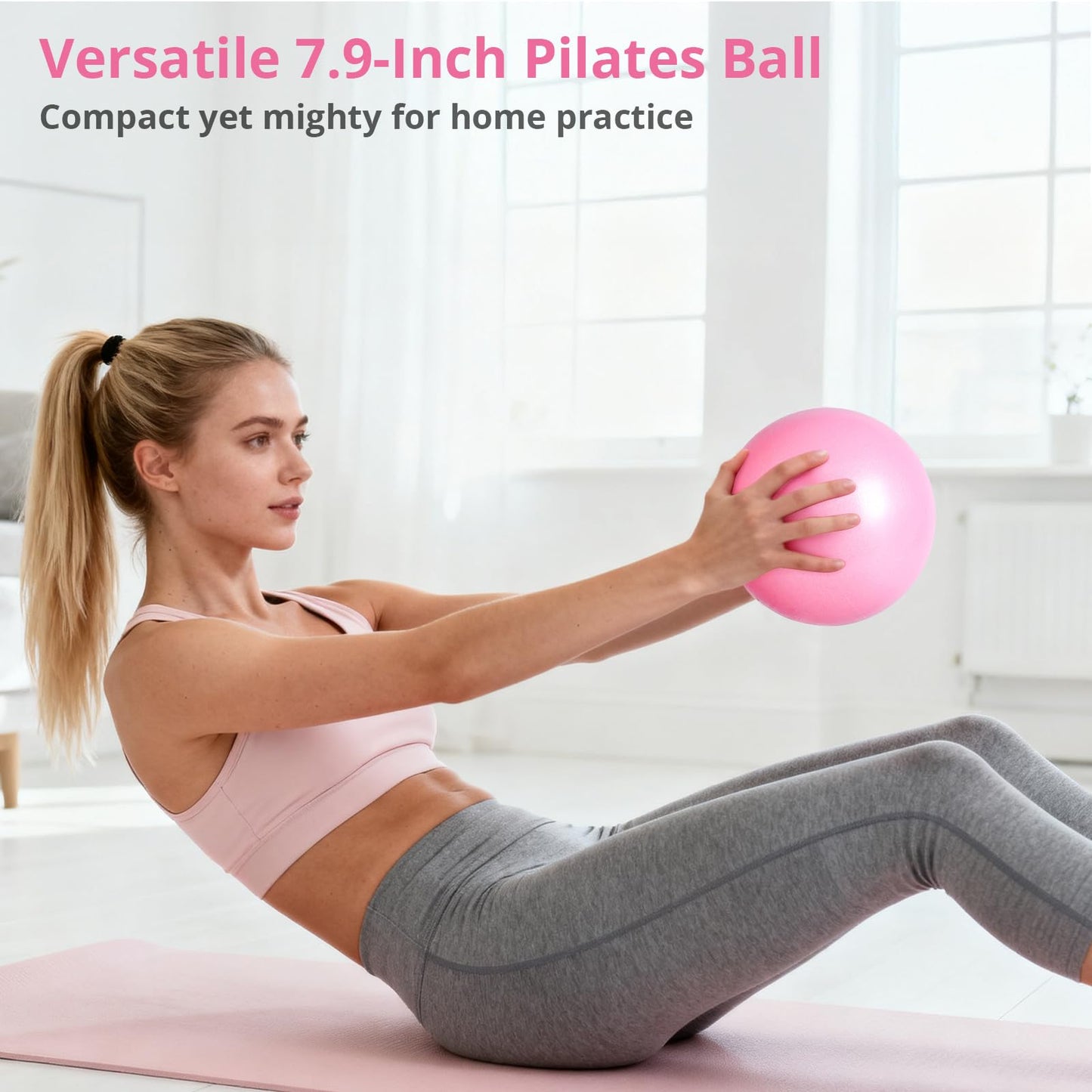 euphobay Pilates Essentials Kit for Women, Home Workout Pilates Kit with Ring, Mini Ball, Resistance Bands, Yoga Strap & More, Beginner Pilates Starter Kit for Toning, Strength & Flexibility