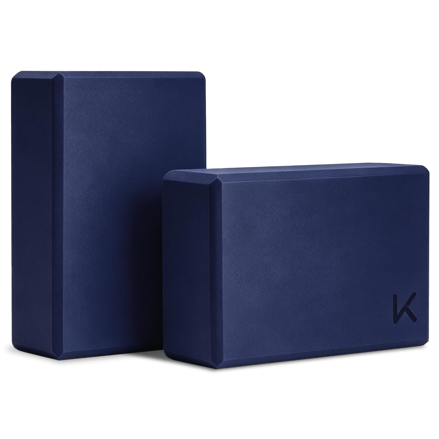 Yoga Block, High Density EVA Foam Blocks for Yoga, Pilates, Meditation, Aid Balance, Support and Deepen Poses - Non-Slip Lightweight Durable,Navy Blue (Set of 2)