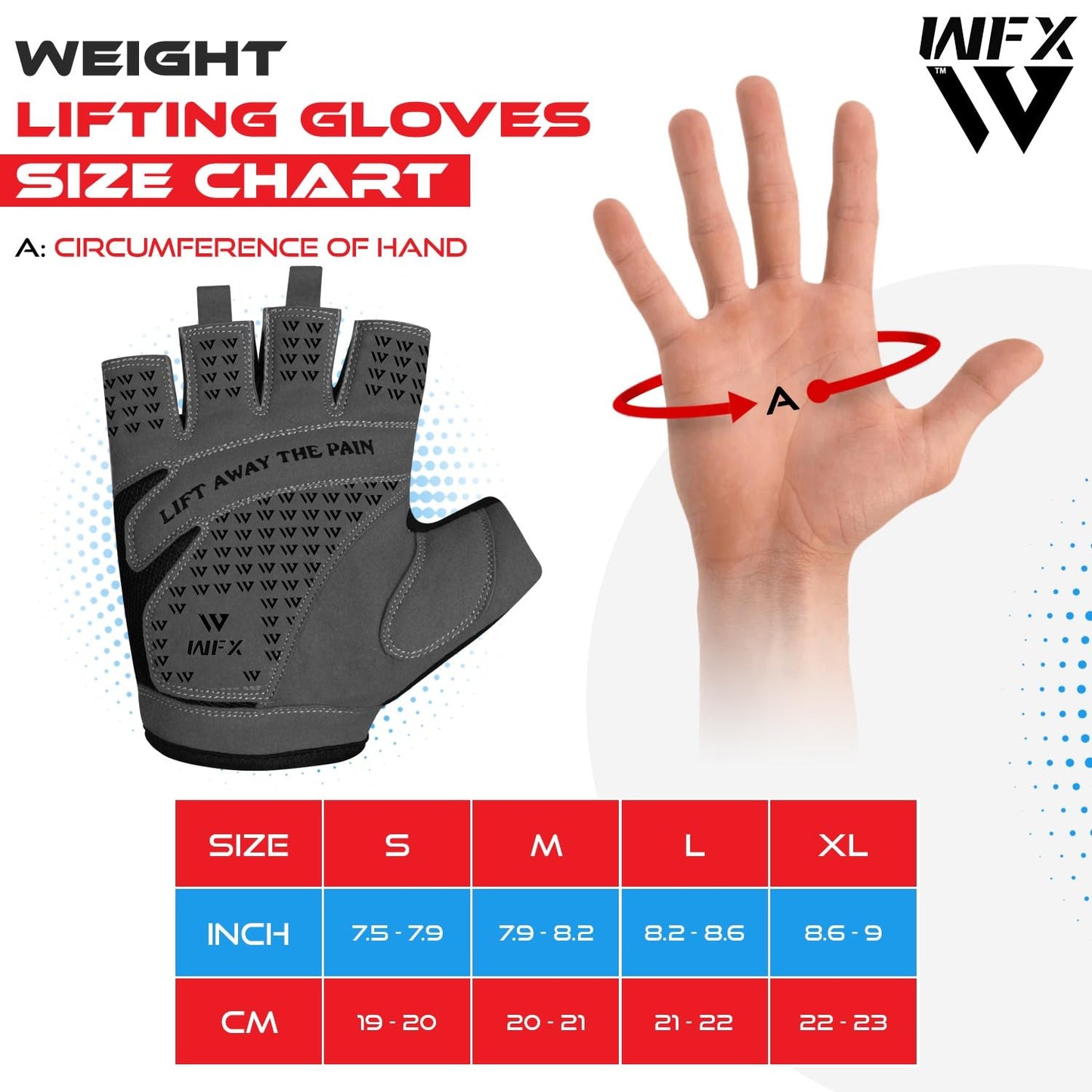 WFX Weight Lifting Gym Gloves Fitness Workout Breathable Ladies Gloves Non-Slip Silicone Padded Palm Protection Elasticated Strength Training Equipment Half Finger Exercise (Black, XL)