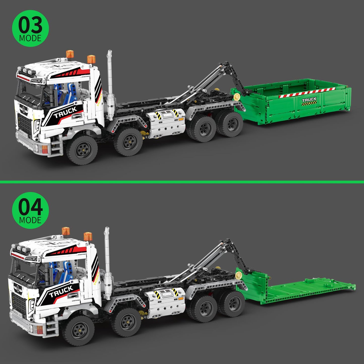 Reobrix 4 in 1 City Construction Building Toys, RC Truck Vehicles Set Toys for Adults and Boys, APP & Remote Control Transport Truck Building Toys, DIY Educational Gift for Boys 14+ (2852 PCS)