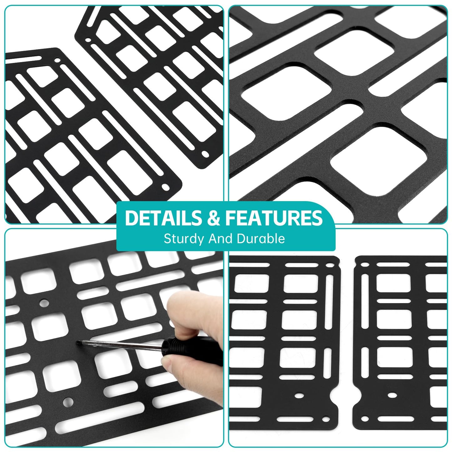 OUSUWO Side Truck Bed Molle Panel Rack System Compatible with 2019-2025 Chevy Silverado/GMC Sierra 1500 5.8FT Accessories Cargo Storage Organizer Tools Rack for 19-25 Chevrolet Silverado Accessories