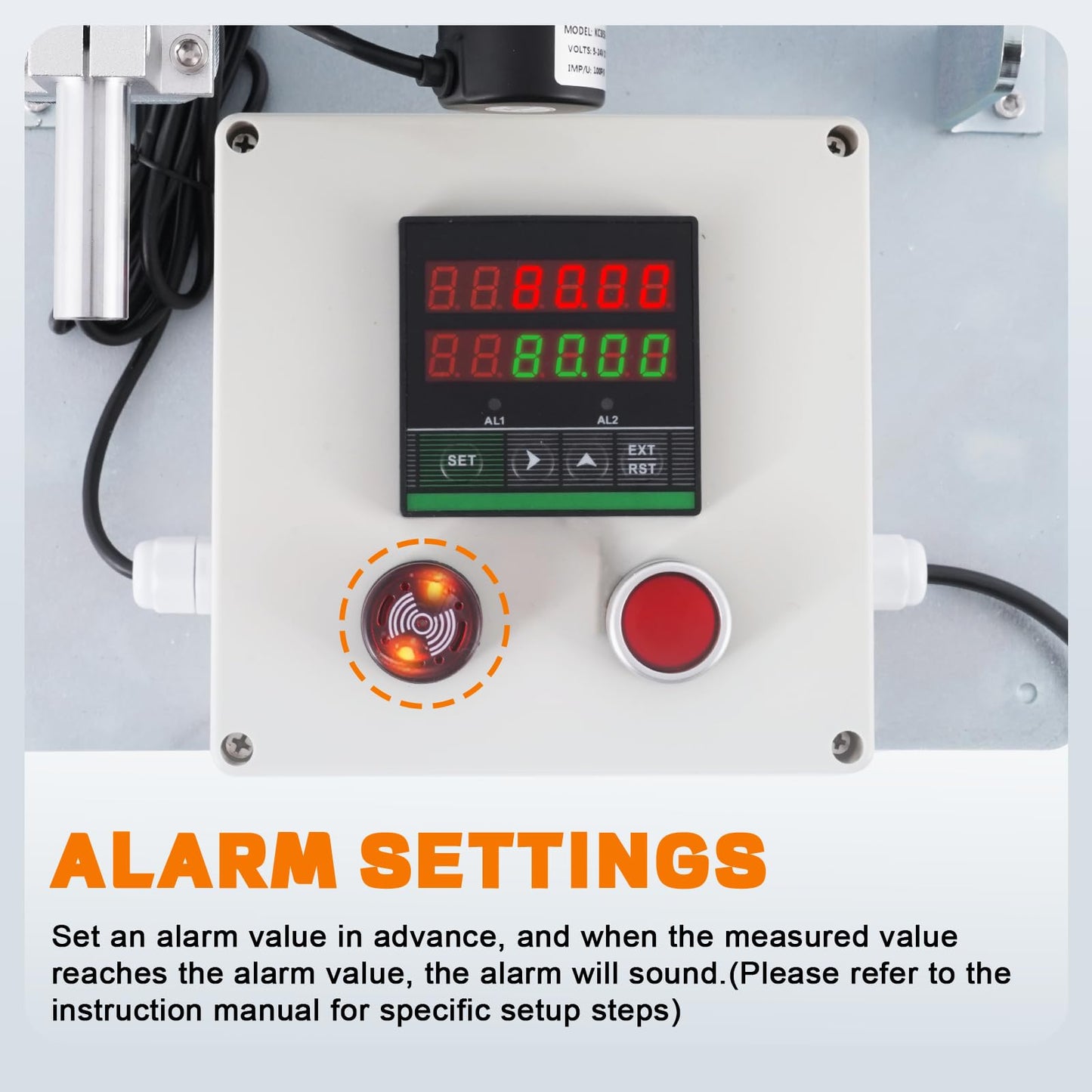 JIAWANSHUN Digital Wire Cable Length Meter Counter Measured Wheel in Feet Inches Meter Yard, Alarm, Initial Value Setting Input 100-240V