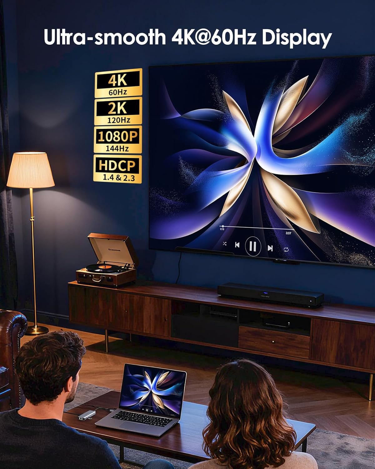 LENTION 6-in-1 4K@60Hz 100W 3X 3.0 (C26, USB C Hub with Gigabit Ethernet, HDMI, PD Fast Charging, USB Docking Station