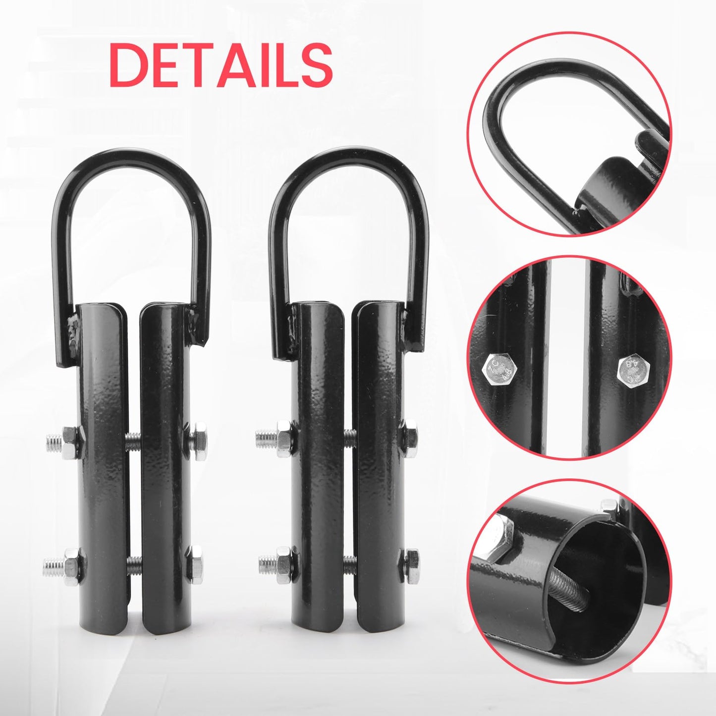 MuNanshan 1.5” Climbing Rope Clamp, 2 Sets Rope Climb Clasp Workout Rig Attachment Hook for Rope Climbing Gym Strength Training