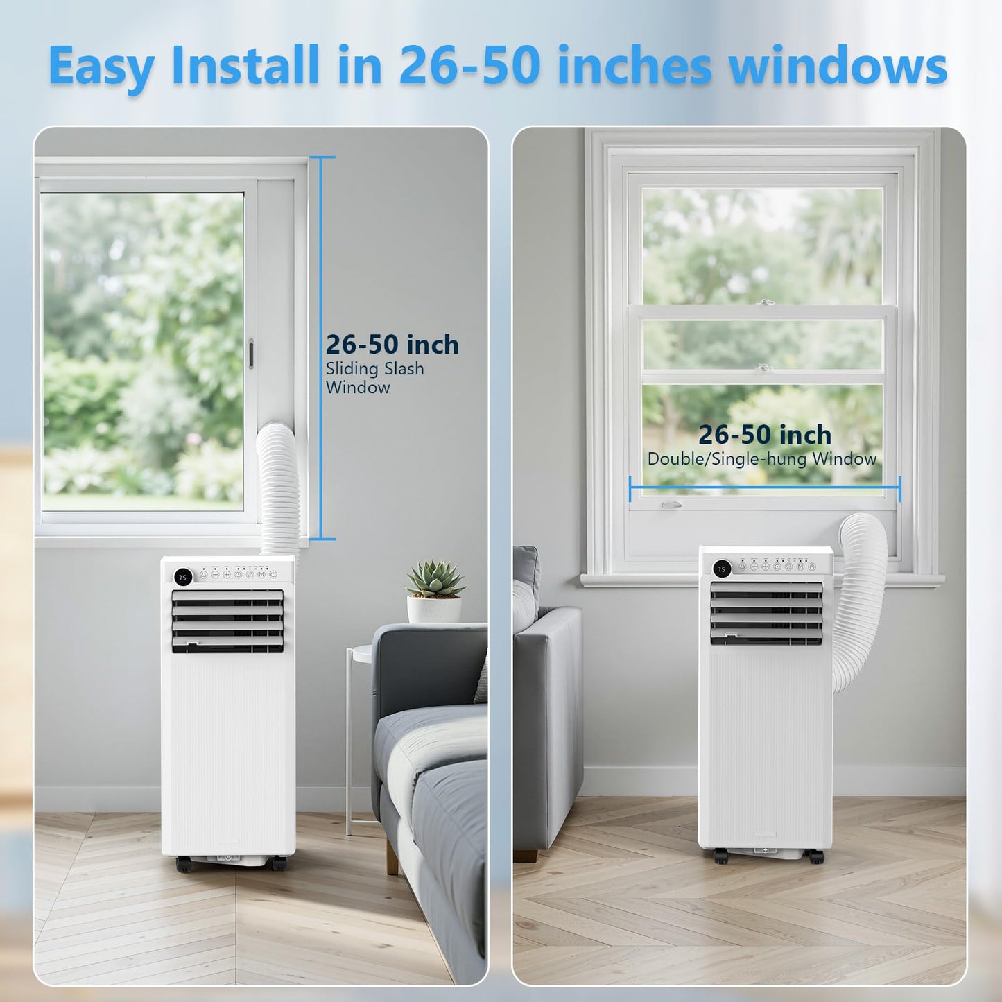 Electactic 10000BTUs Portable Air Conditioner for Bedroom with Drainage-free Cooling, 4 in 1 Portable AC Units with Cool, Fan, Dehumidifier, Sleep, 24H Timer/Remote/Window Kits
