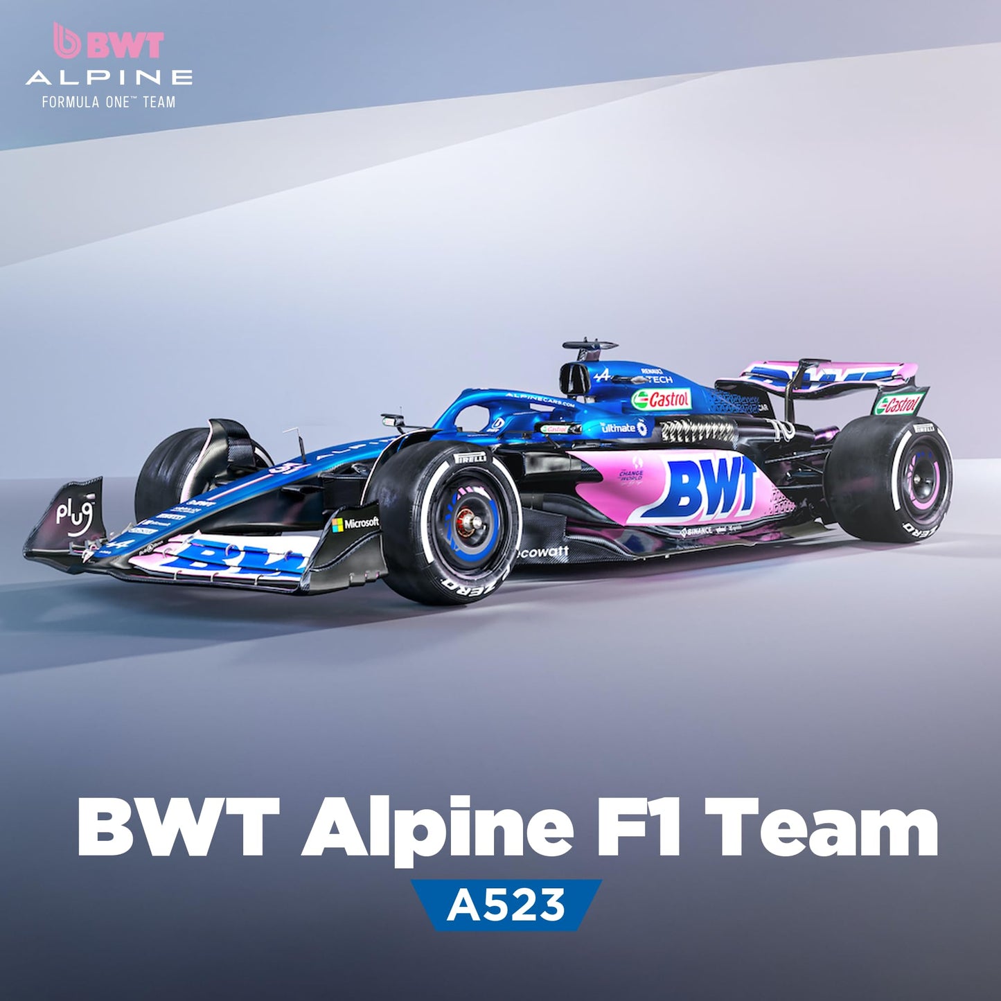 LUPPA Formula 1 ALP A523 Model kit - 1:18 Scale Racing F1 ALP A523 Model Inspired by Pierre Gasly & Esteban Ocon l Building kit, Collectible diecast, 140 Pieces