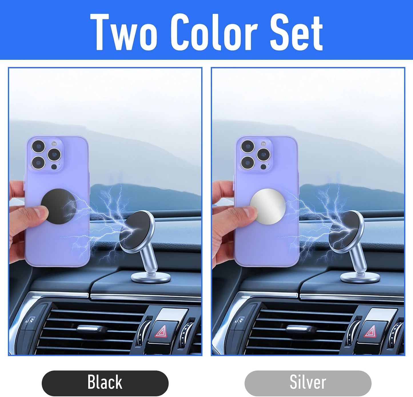 Bewudy 14pcs Metal Plates for Magnetic Mount, Round Magnet for Phone Case, Round Mobile Phone Metal Plate Mini Adhesive