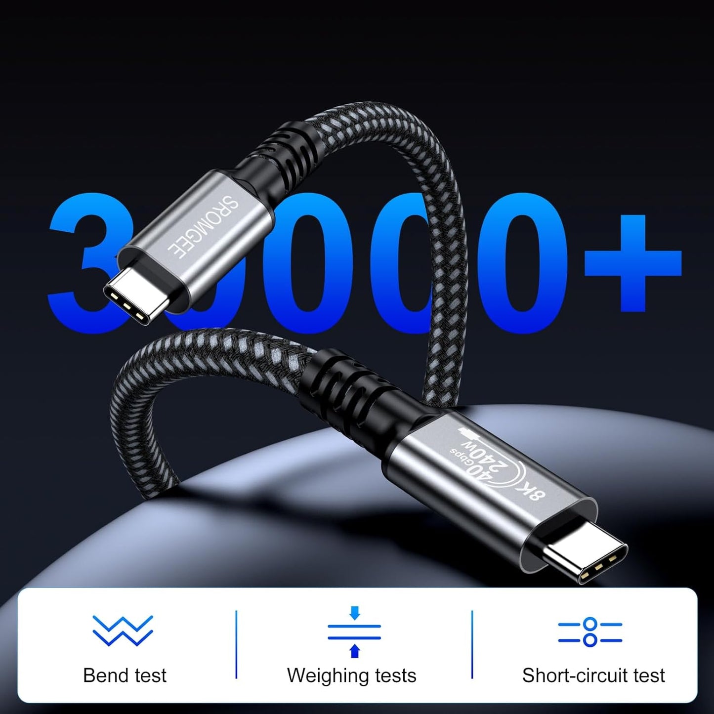 4 6.6FT 2-Pack, 40Gbps 240W 4/3, 8K@60Hz 17/16/15, USB Cable USB C Data Cable for Thunderbolt USB-C Video Fast Charging