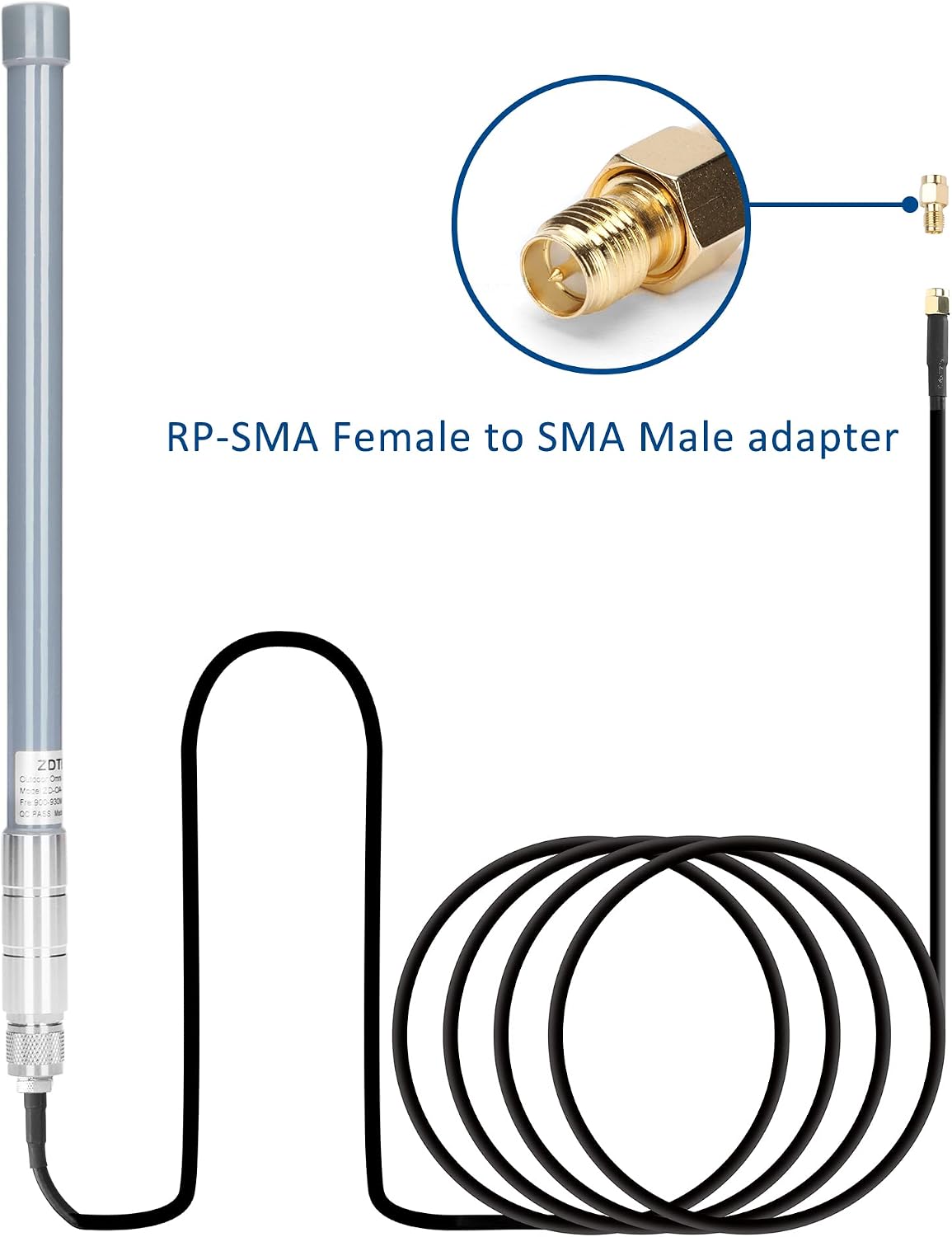 Generic 915MHz 20 ZDTECH LoRa Gateway Antenna Omni Directional Fiberglass Antenna Outdoor Indoor LoRawan Ant with ft N