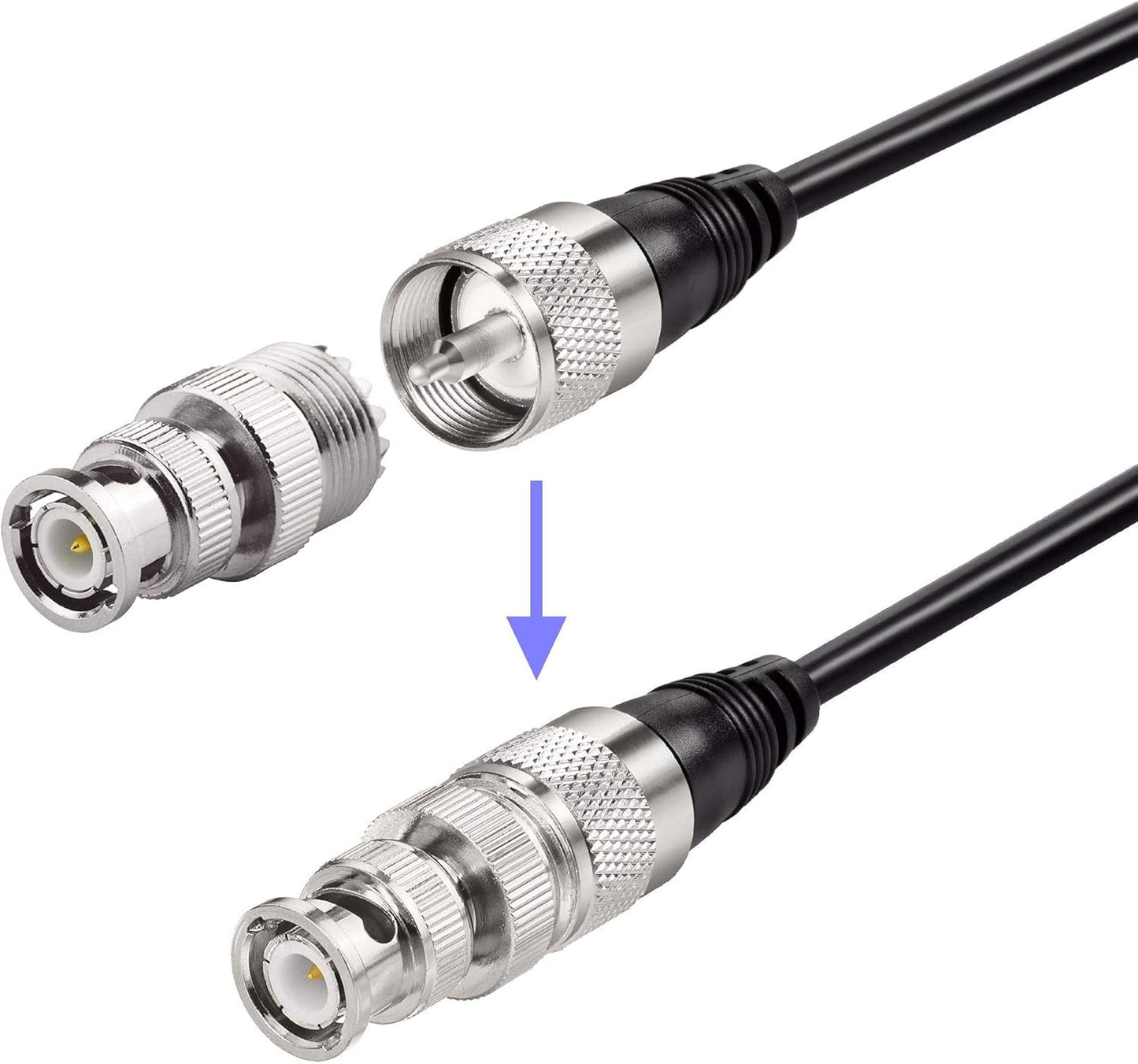 BINGFU 27MHz PL259 CB Radio Antenna & BNC Male Magnetic Base Compatible with Cobra Midland Uniden Maxon President