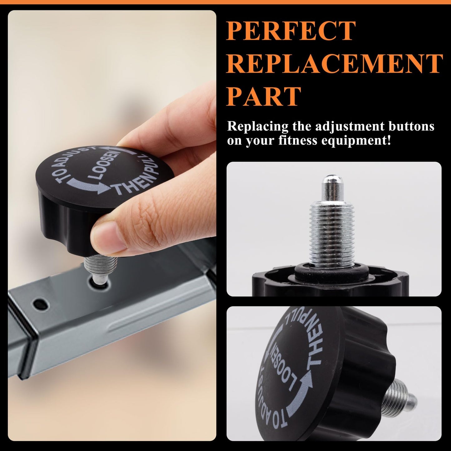 Niuohoy M16 Pull Pin Knob 2PCS Spring Adjustment Fitness Pop-up Knob Exercise Bike Replacement Parts for Fitness Equipment (Large)