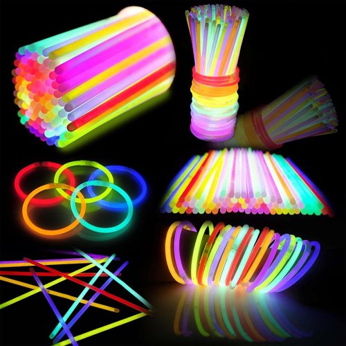 Glow Sticks Bulk Party Pack - 100PCS 8” Glow In The Dark Bracelets | Perfect For Halloween & Camping Fun