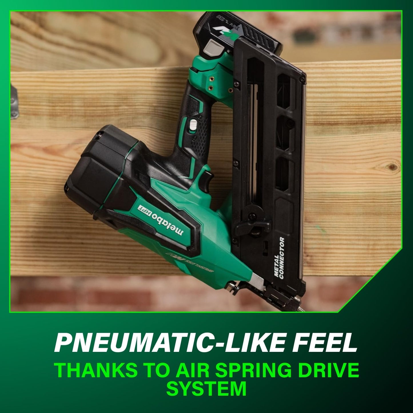 Metabo HPT 36V MultiVolt Cordless Metal Connector Nailer, Power Tool MultiVolt 36V 2.5 Ah Li-ion battery, Pro Tools Innovation Award Winner, Drives 1-1/2" to 2-1/2" Nails, 900 per Charge, NR3665DA