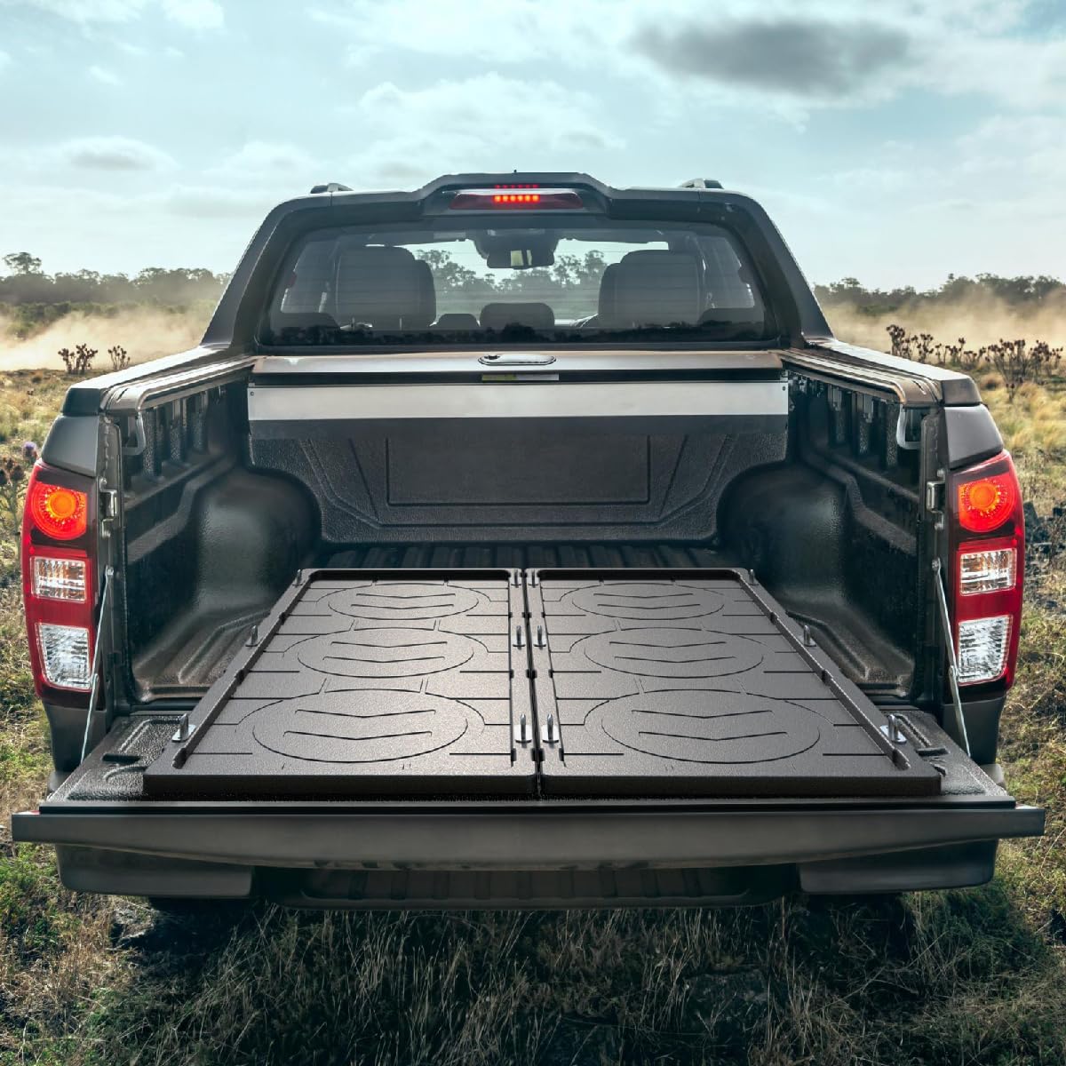 LECARDIO Heavy Duty Slide-Out Truck Bed Cargo Tray,Pull-Out Storage Organizer for Pickup Trucks,Fits 5'5" Beds & Longer