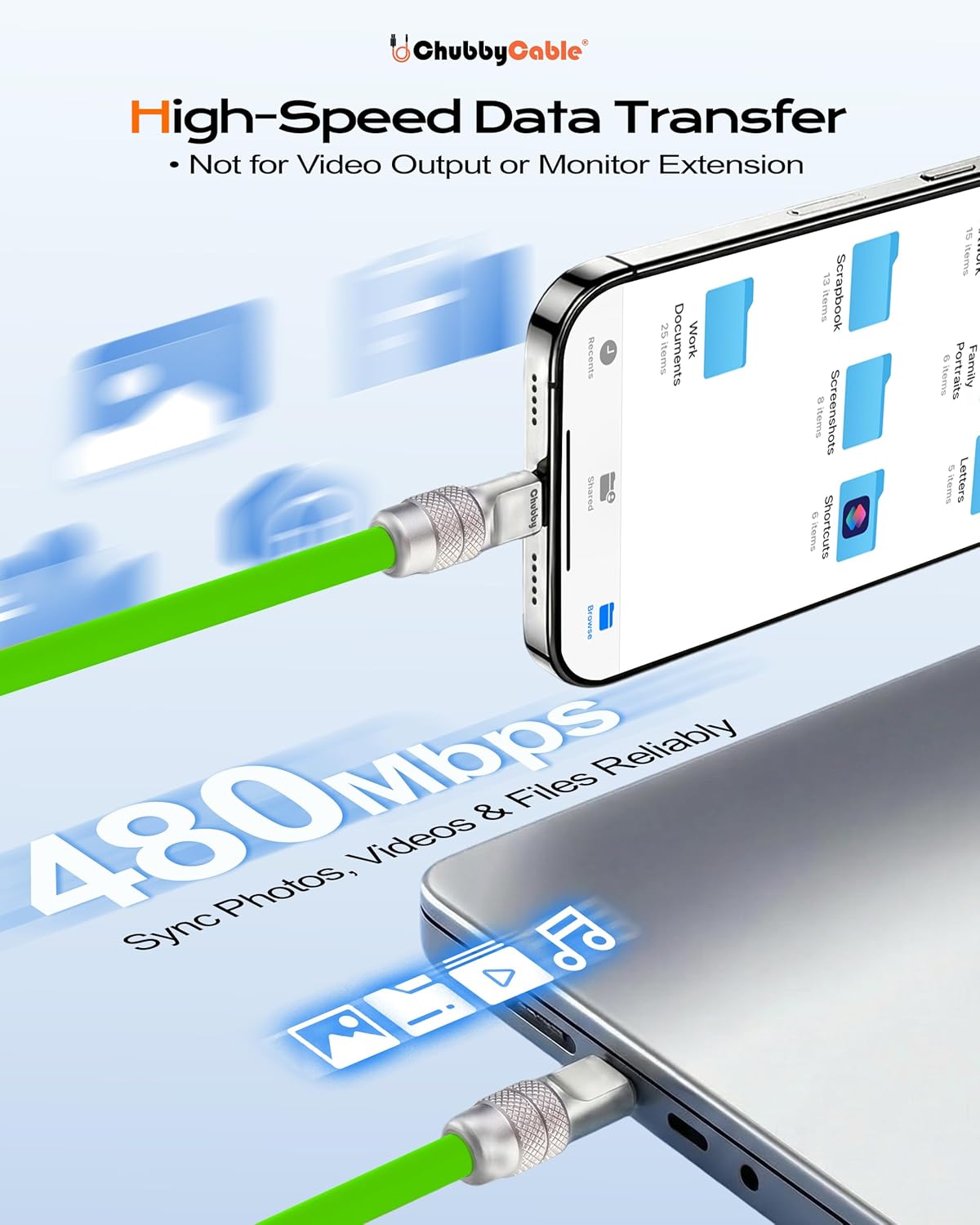 2.0 240W 17-15 9.8FT chubbycable Chubby USB C Fast Charging Cable Silicone Soft Durable USB C Cable Extra Thick Charger
