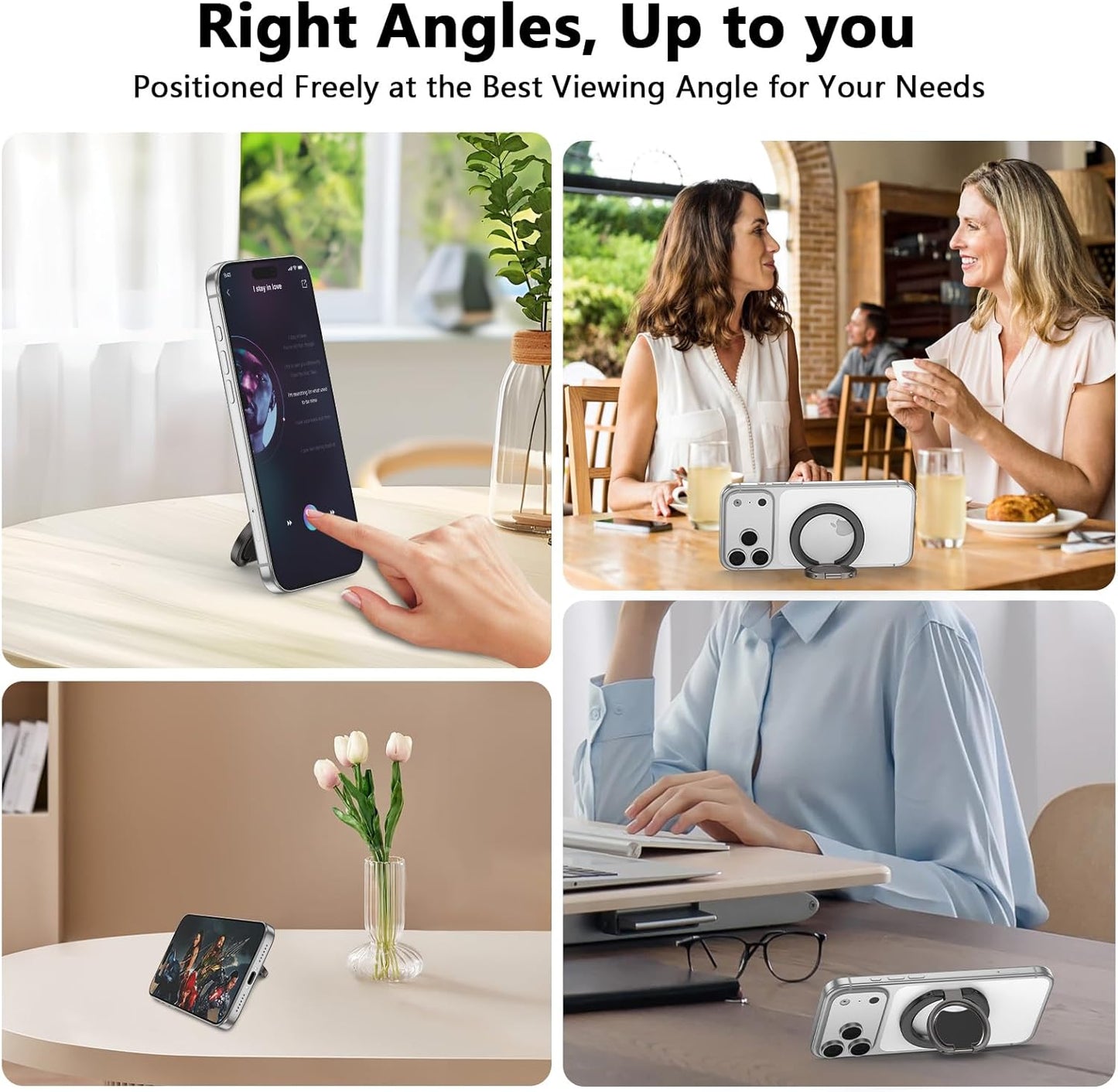 17 16 15 14 13 12 Magnetic Phone Ring Holder for Magsafe, Two-Sided Magnet Gym Finger Ring Kickstand Cell Phone Grip