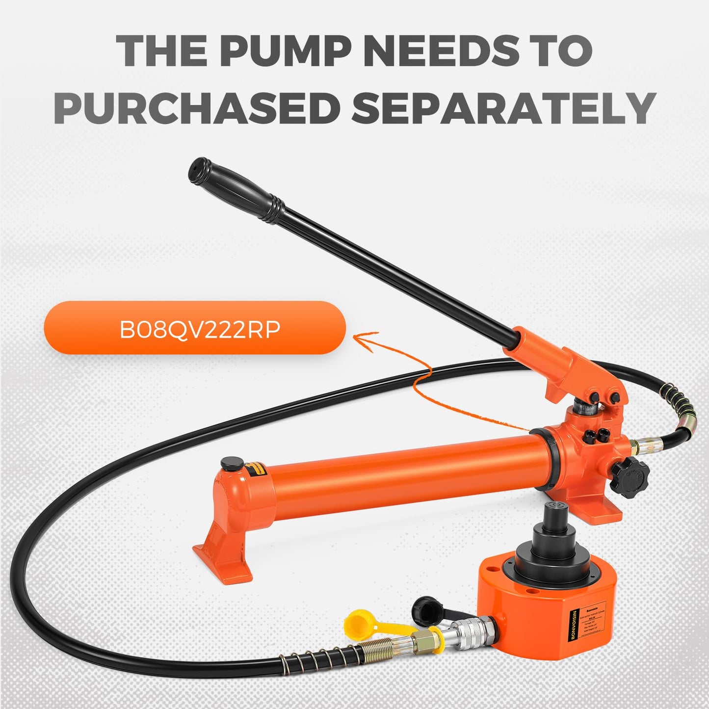 Bonvoisin Hydraulic Ram Jack 50T Low Profile Porta Power Cylinder Multi-Section 2.56" Stroke Lifting Cylinder for Machinery Shipbuilding Bridge Construction