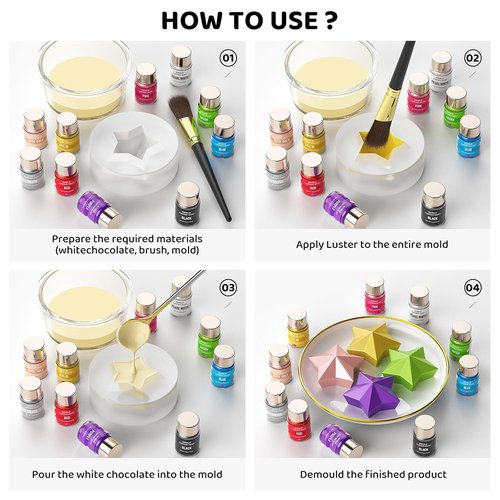 Cherrysea Luster Dust Edible Shimmer Powder - 15g Food Grade Cake & Cocktail Coloring | Purple