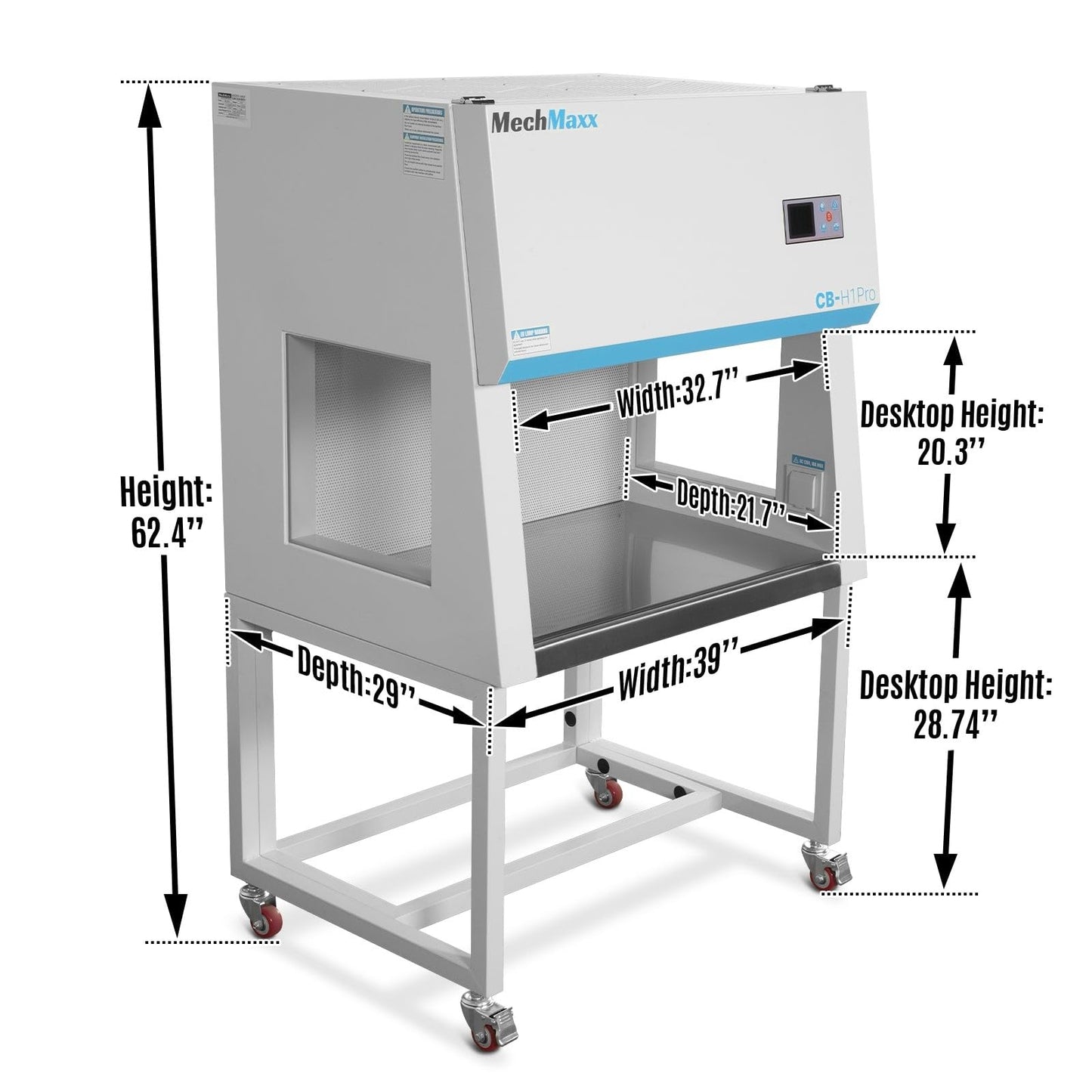 39'' Horizontal Laminar Flow Clean Bench with HEPA&UV, ISO Class 5, CB-H1Pro