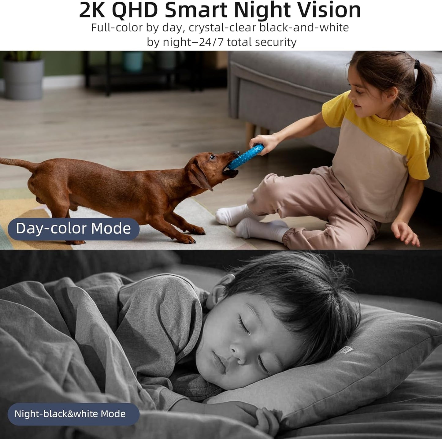 Rraycom 4Pack 2K 5G/2.4 360-Degree 24/7 Security Camera Indoor GHz Wi-Fi, Baby Monitor Pet/Dog Camera for Home