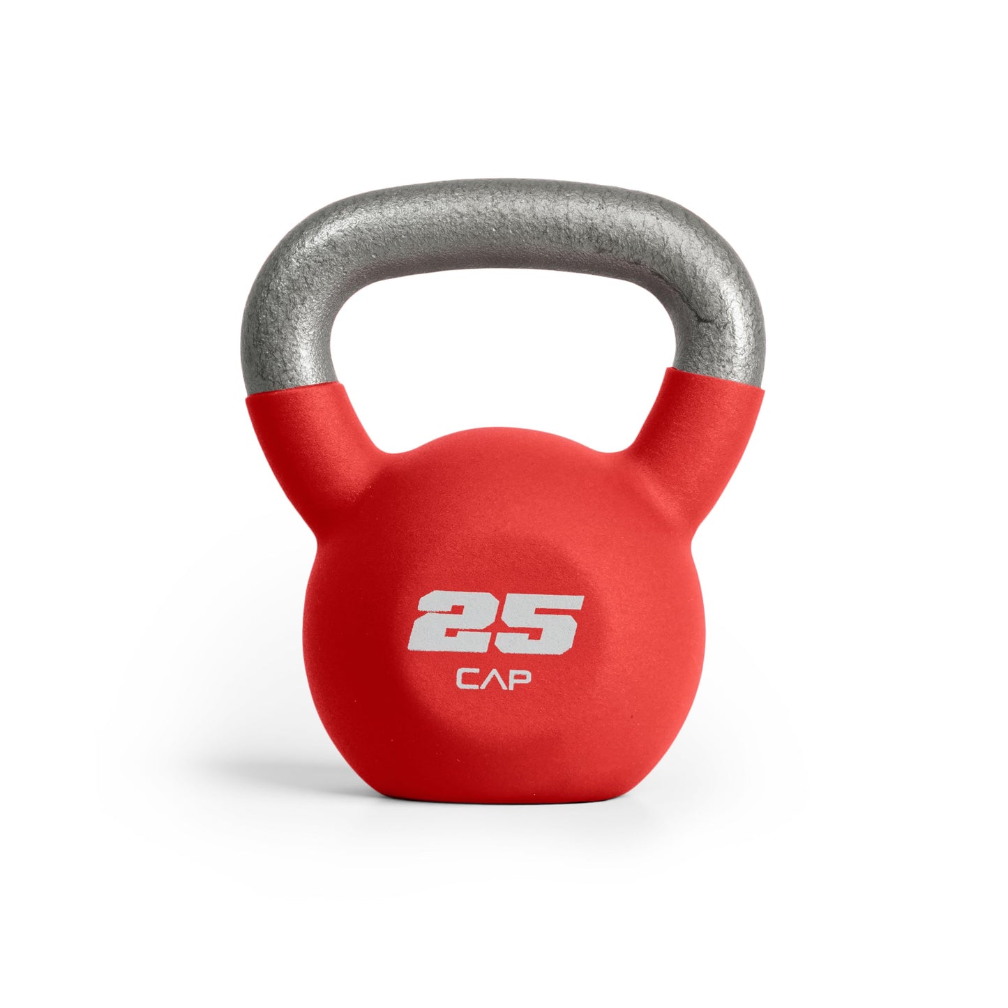 CAP Barbell 25 LB Neoprene Coated Cast Iron Kettlebell - Red