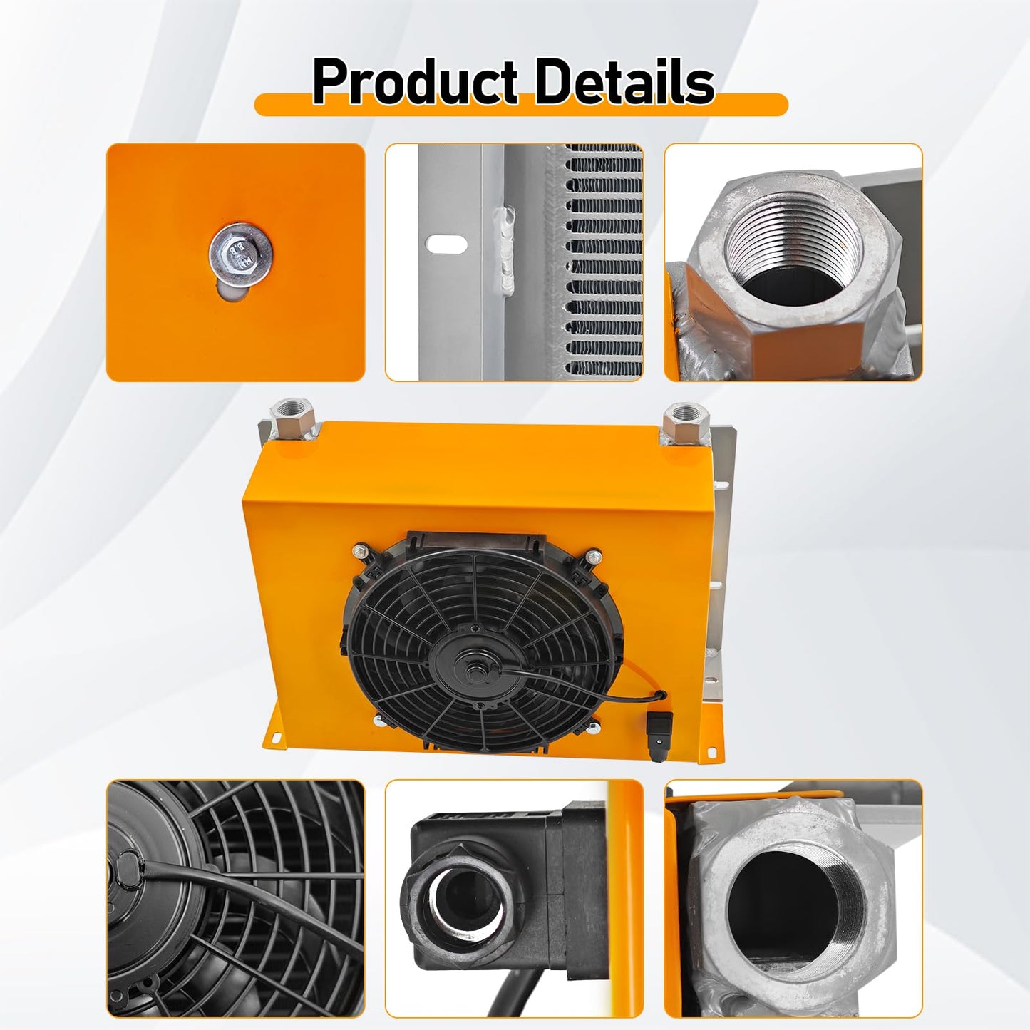 Censeanku AH1417T-CA DC12V 150L/min (40GPM) Hydraulic Oil Cooler Fan 120W Hydraulic Oil Radiator Air Cooler Heat Dissipation Replace# AH1417T