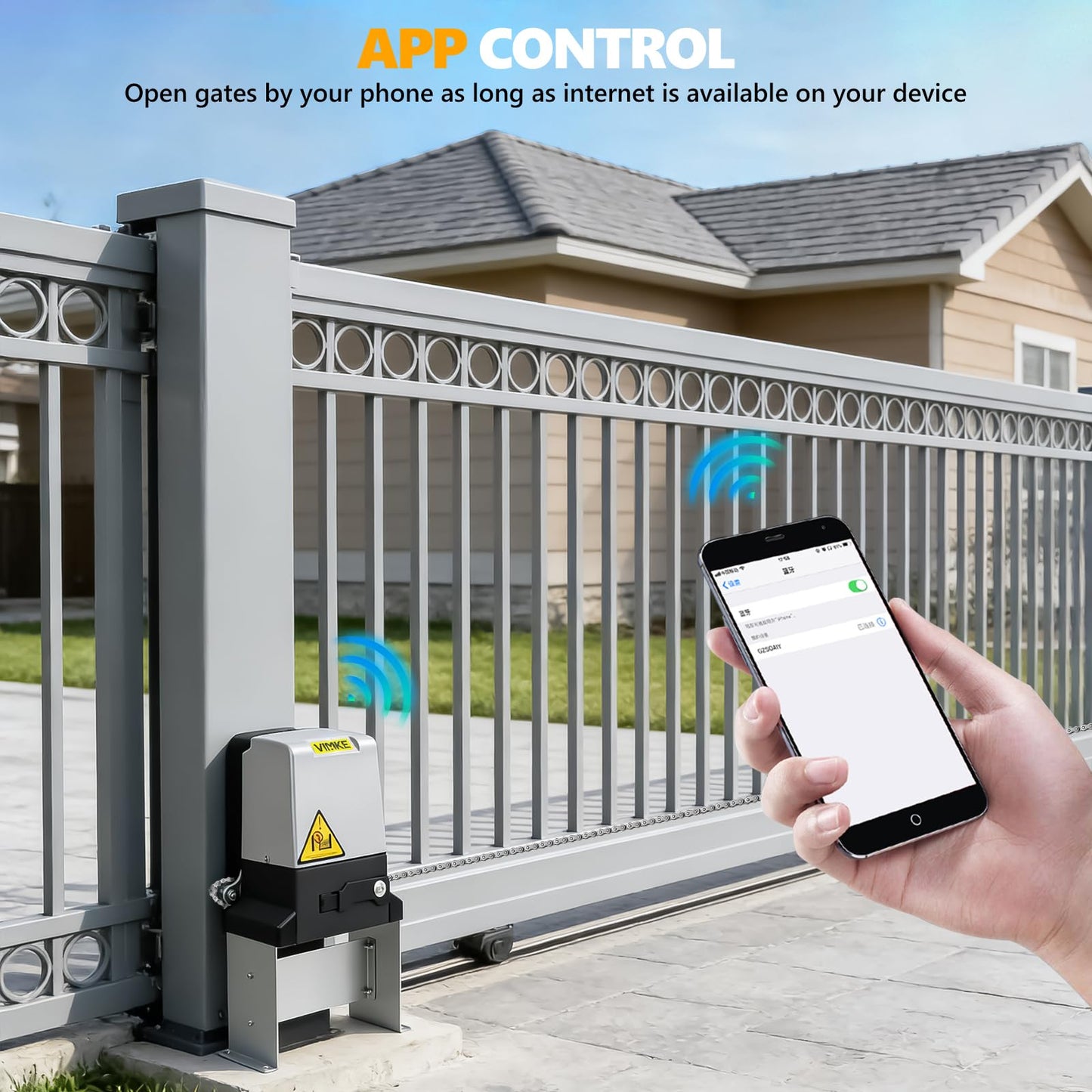 3300lb Automatic Sliding Gate Opener APP Control with 4 Remotes,550W Electric Sliding Gate Opener Automatic Motor Remote Kit with Wireless Keyboard for Sliding Gate Opener Up to40ft