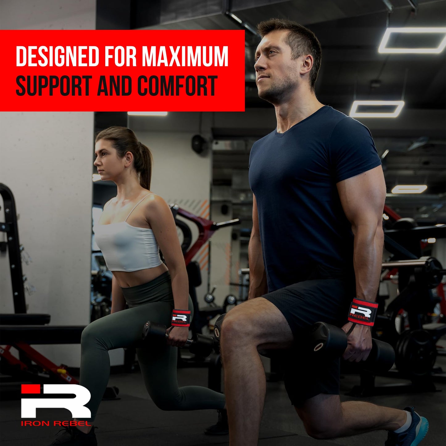 Iron Rebel Wrist Wraps - Flexible wrist support for weightlifting Straps for Men & Women - Comfortable & Durable Wrist Wraps for Everyday Lifting (Pair)