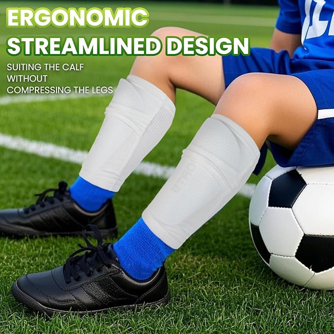 Shin Guards Soccer Kids 2025 Version High-Density Foam Soccer Shin Guard with Sleeves Shin Protective Pads for Kids Daily Practice School Competitions Outdoor Play