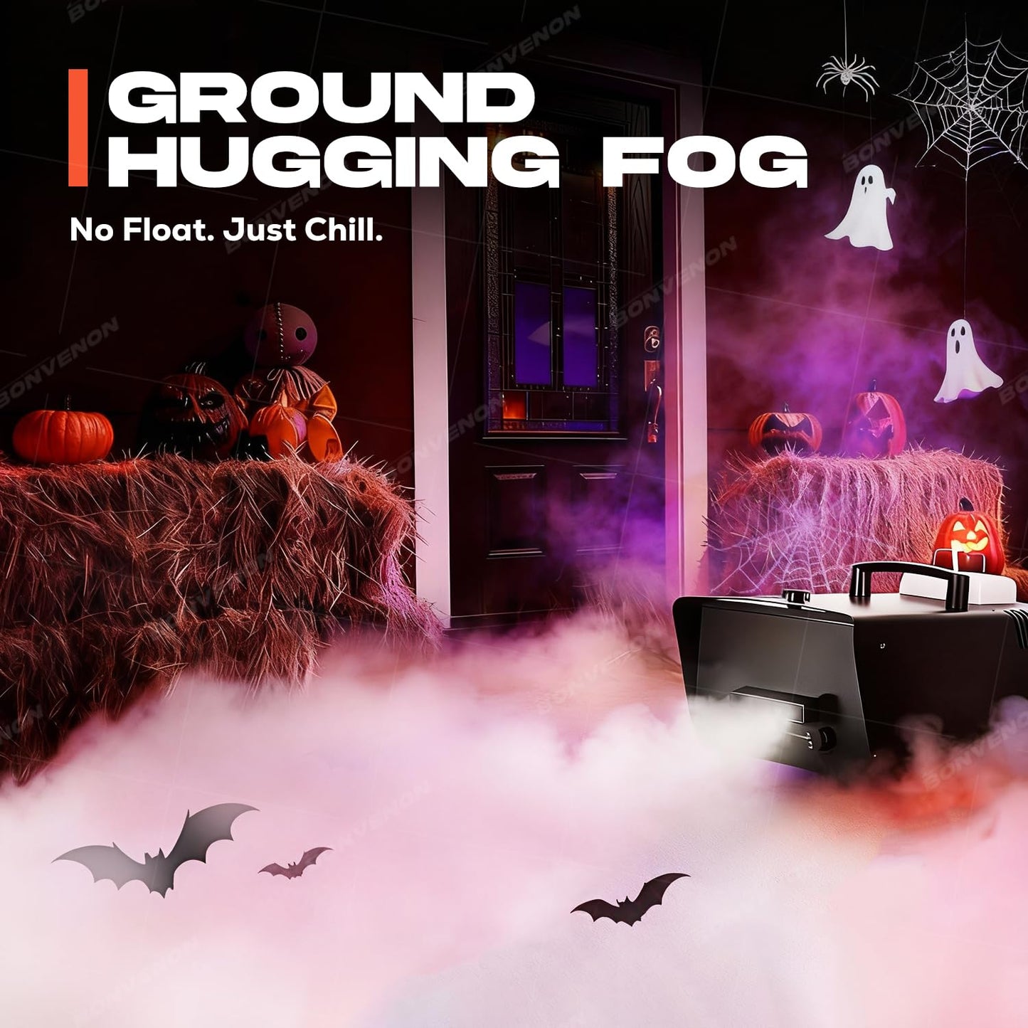 Low Lying Fog Machine with Remote Fast Heating Easy Opertative Dry Ice Compatible for Stage Halloween Wedding Escape Room Effects