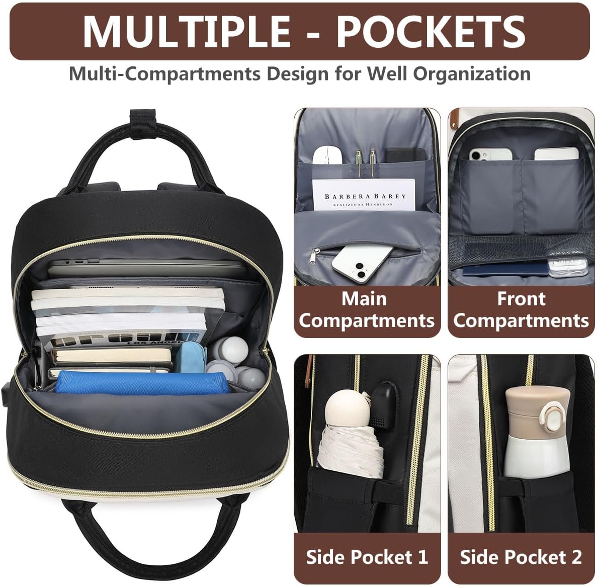 Backpack 15.6 inch Backpack Backpack Backpacks Laptop for Women Bag - Work Travel with USB Charger College Bookbag