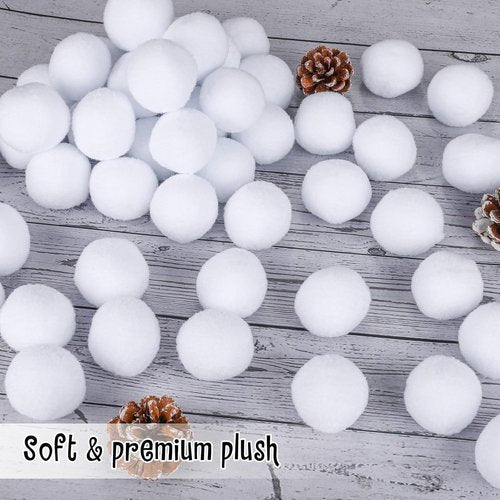 Elcoho 200-Piece 2-Inch Artificial Snow Toy Ball Set - Realistic Plush Toss Balls for Kids | Winter Fun & Decor