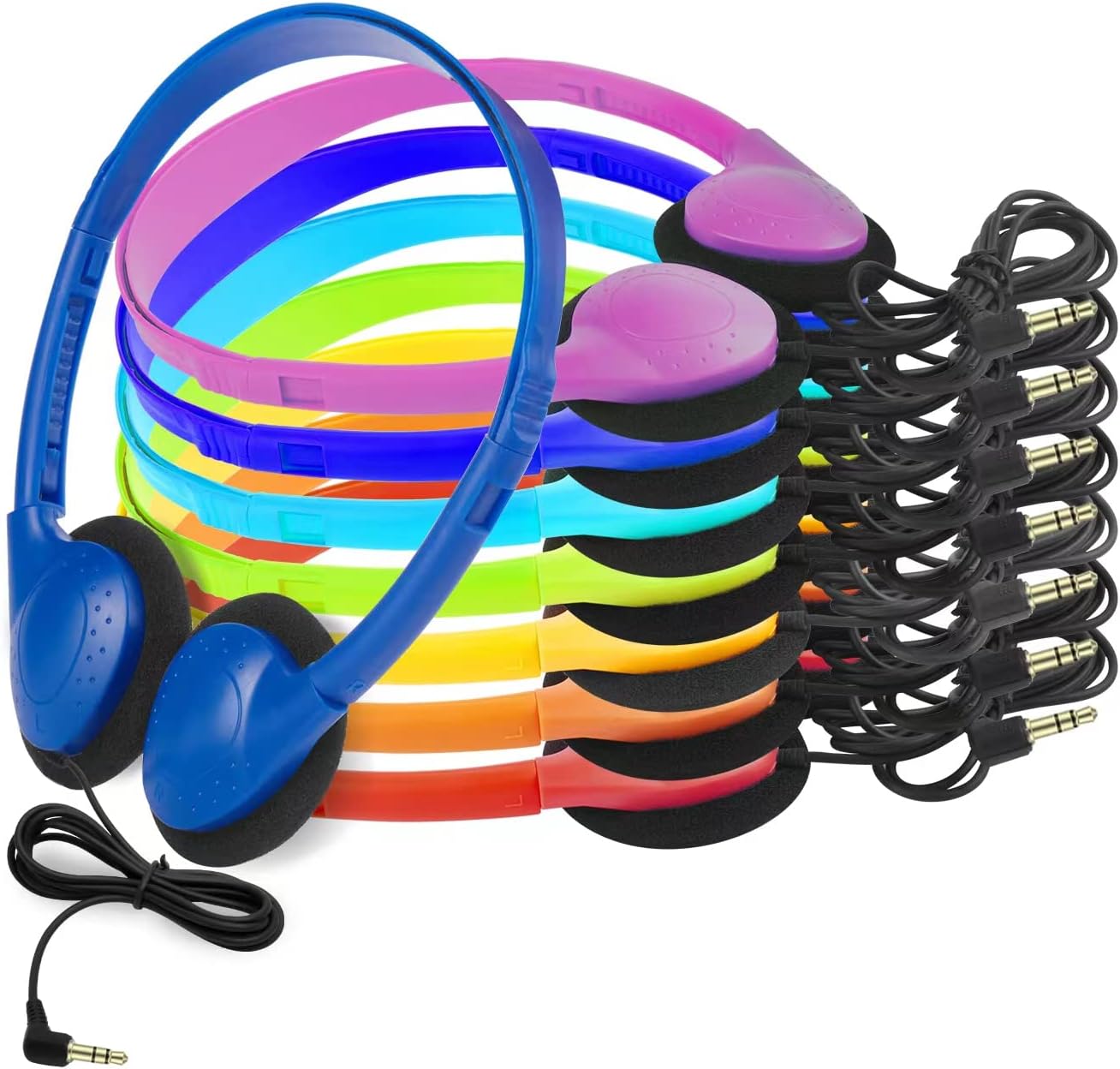 16 Pack CN-Outlet Kids Headphones Bulk Multi Color for School Classroom Students Children Toddler Boys Girls Teen