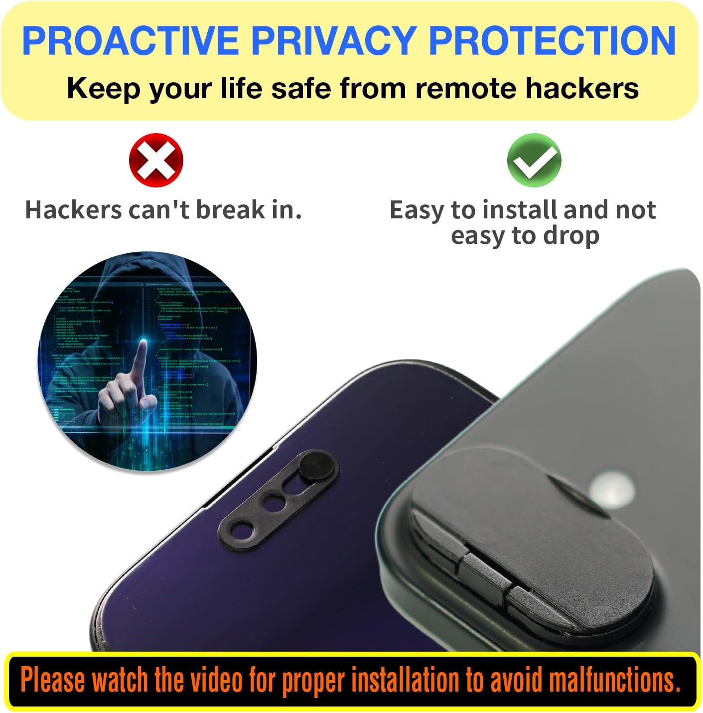 16/17 Security(2 Pack) Privacy Cover Compatible for iPhone |with Front Camera Cover,Protect Privacy and Security
