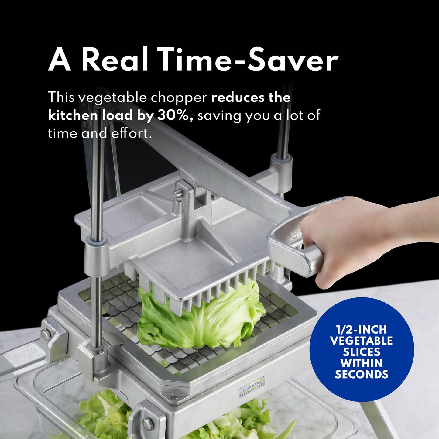 New Star Foodservice 1029055 Extra Heavy Duty Aluminum Frame Vegetable Slicer Lettuce Cutter (1/2 Inch)