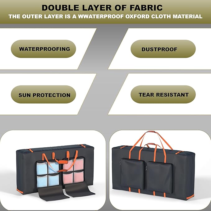 Cornhole Carrying Case Fits 4' x 2' Regulated Size, Heavy Duty 600D Oxford Fabric Waterproof & Dustproof, 4 Large Pockets for Outdoor Play