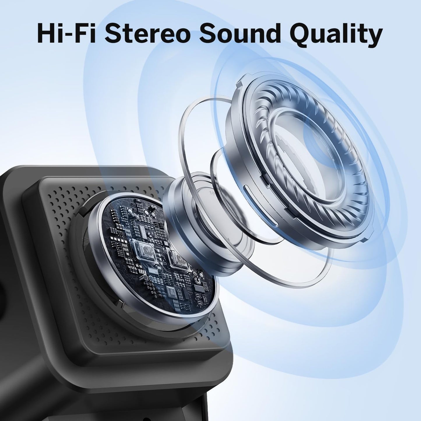 MILOUZ 5-in-1 3500mAh 8 360 Wireless Induction Speaker Bluetooth Speaker with Phone Stand,Stereo Sound, Rechargeable