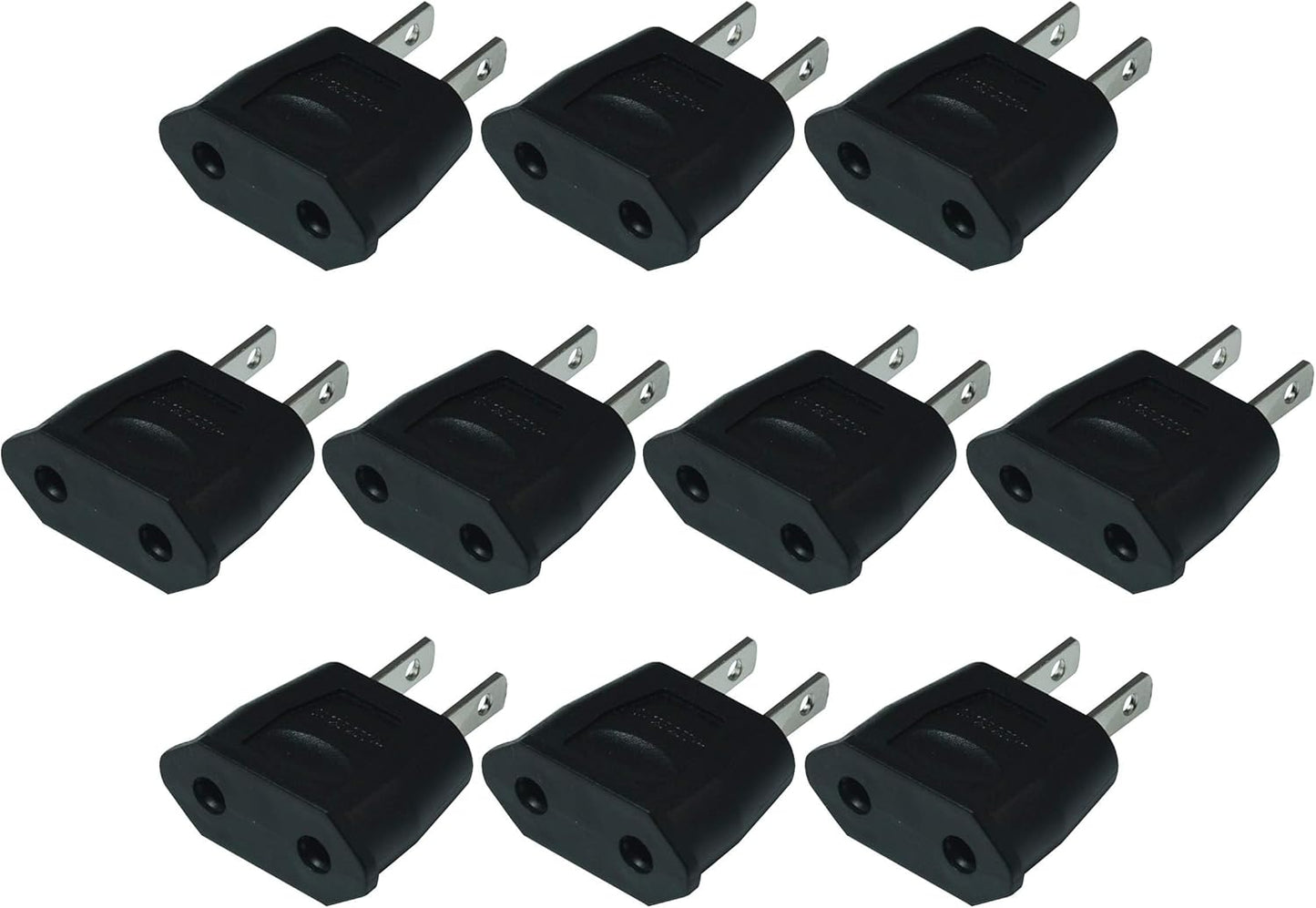 FILSHU (10 EU Euro Europe to US USA Power Jack Wall Plug Converter Travel Adapter Adaptor PCS)