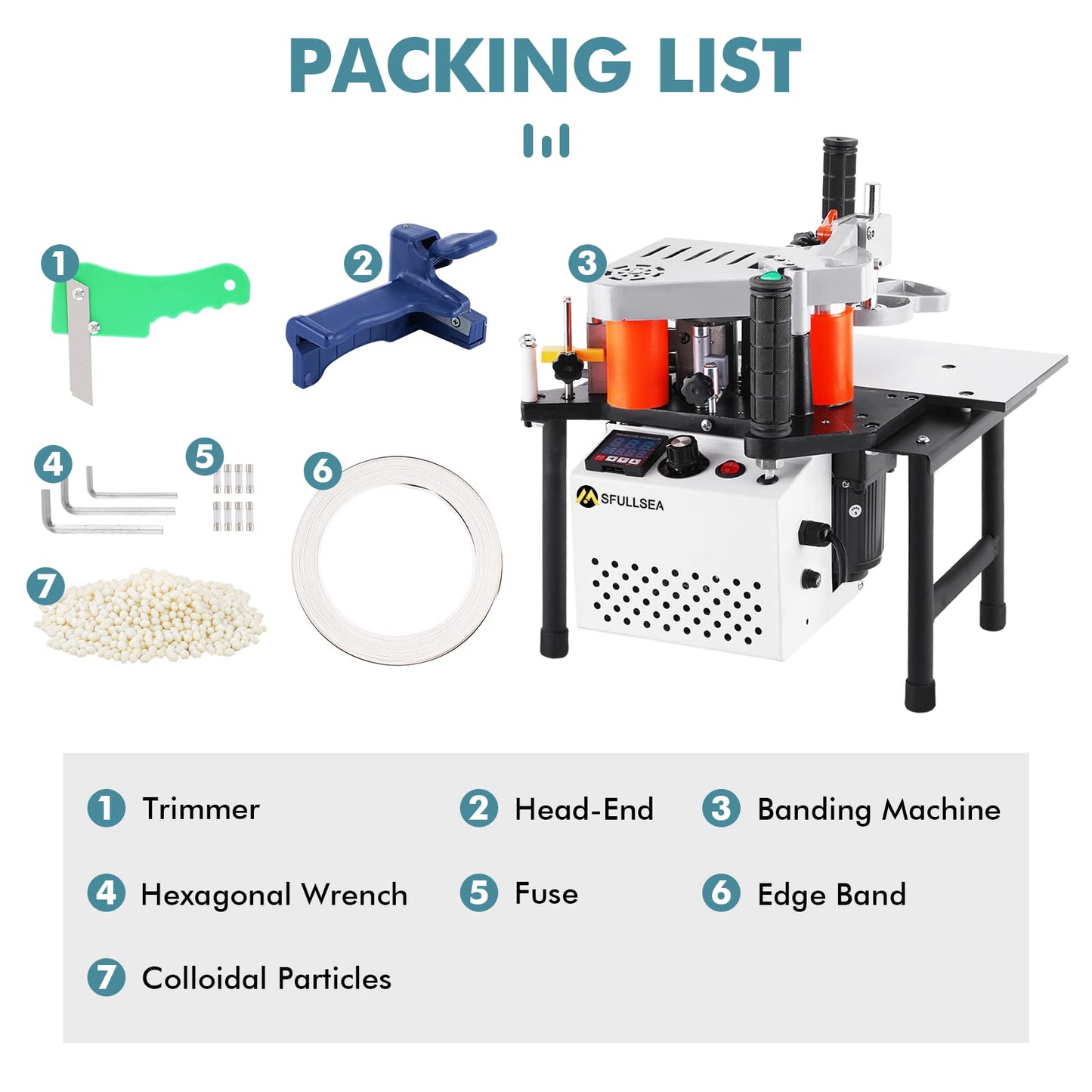 MSFULLSEA Edge Bander Banding Machine + 2.2Lb Hot Melt Glue Invisible Adhesion