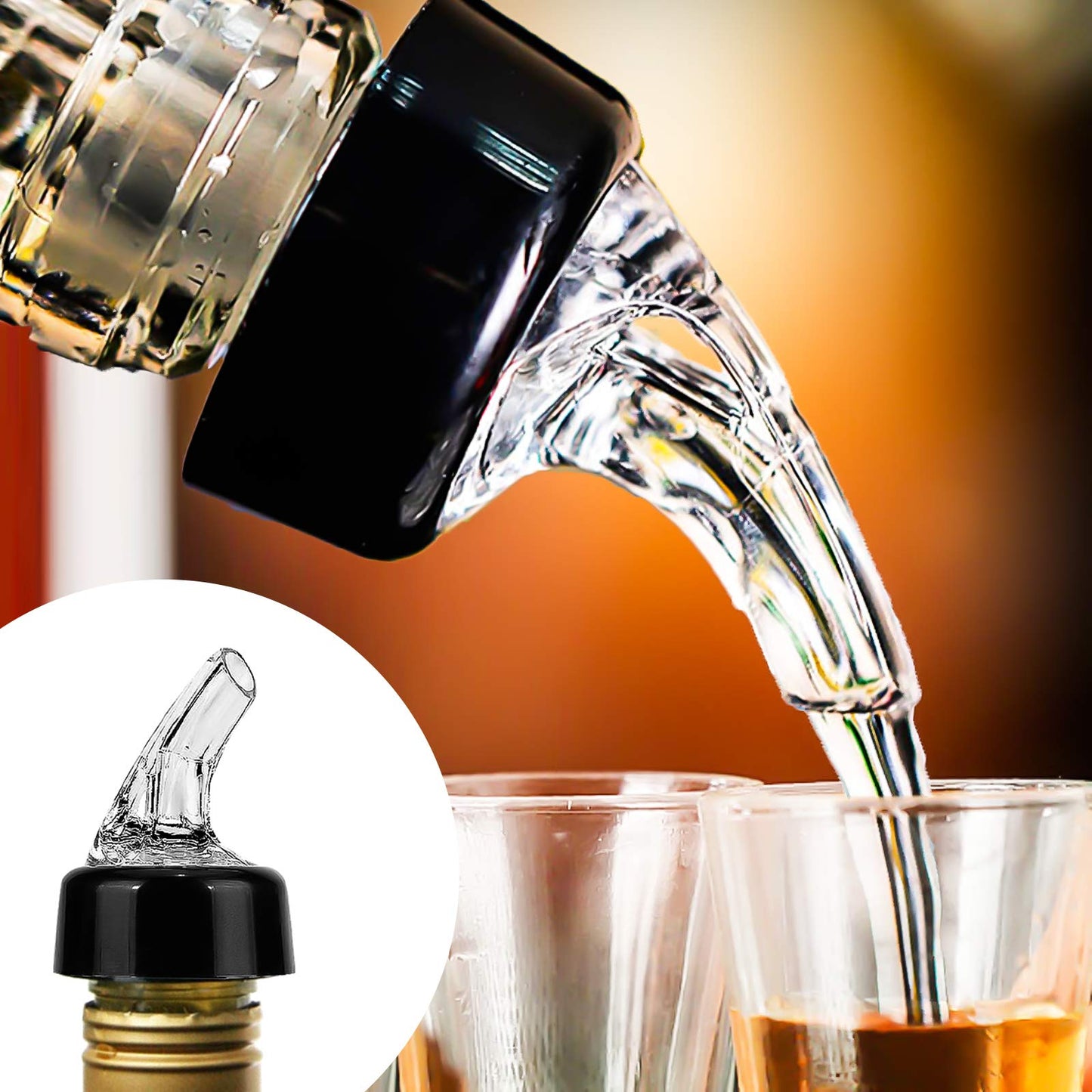 Automatic Measured Bottle Pourer - 1.5oz/45ml Quick Shot Spirit Measure Pourer Drinks Wine Cocktail Dispenser Home Bar Tools