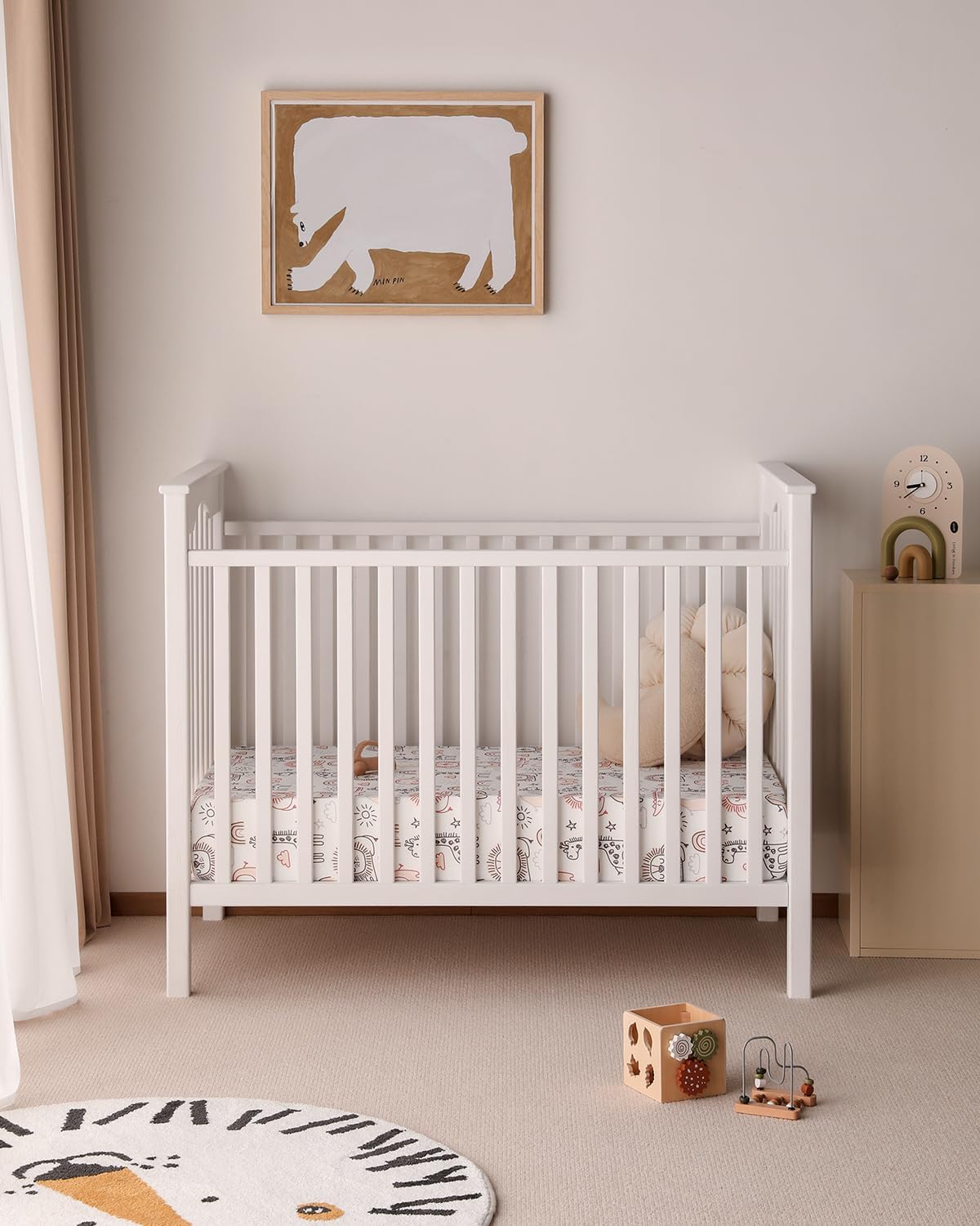 Yoofoss Baby Crib Sheets - Ultra Soft 2-Pack Fitted Sheets for Standard Crib & Toddler Mattress | Animal World Design, 52x28