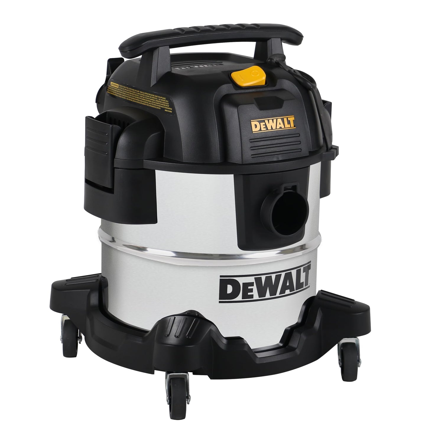 DEWALT DXV05S 5 Gallon Stainless Steel Wet/Dry Vac, 4 Peak HP Shop Vacuums with Attachments, Powerful Suction, 1-7/8" Hose, DXV05S, Silver