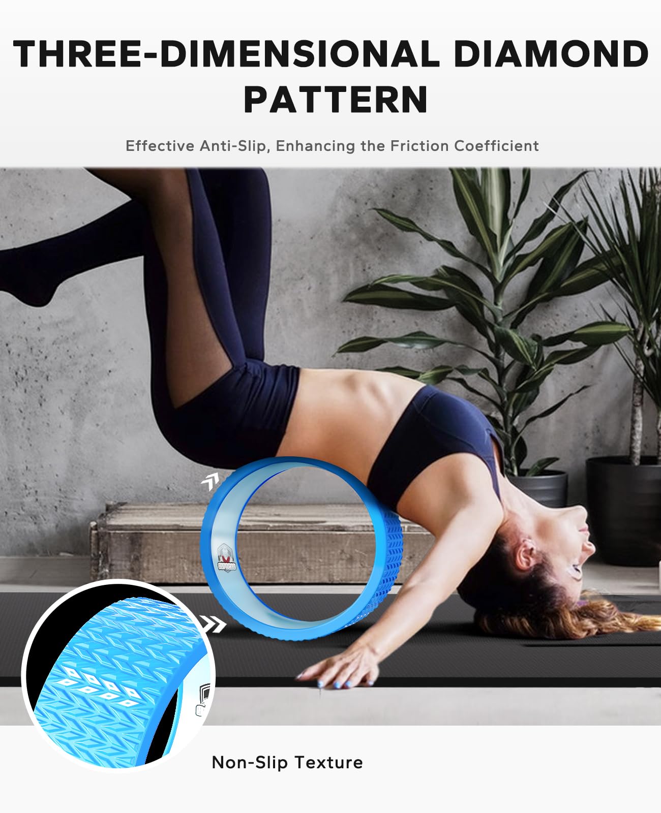 HAPBEAR Back Roller - Yoga Wheel Set with 26'' Exercise Ball – 12'' PP Inner Core Spine Alignment Tool for Back Pain Relief, Core Strength & Full-Body Workout, for Home Gym & Therapy – Pump Included