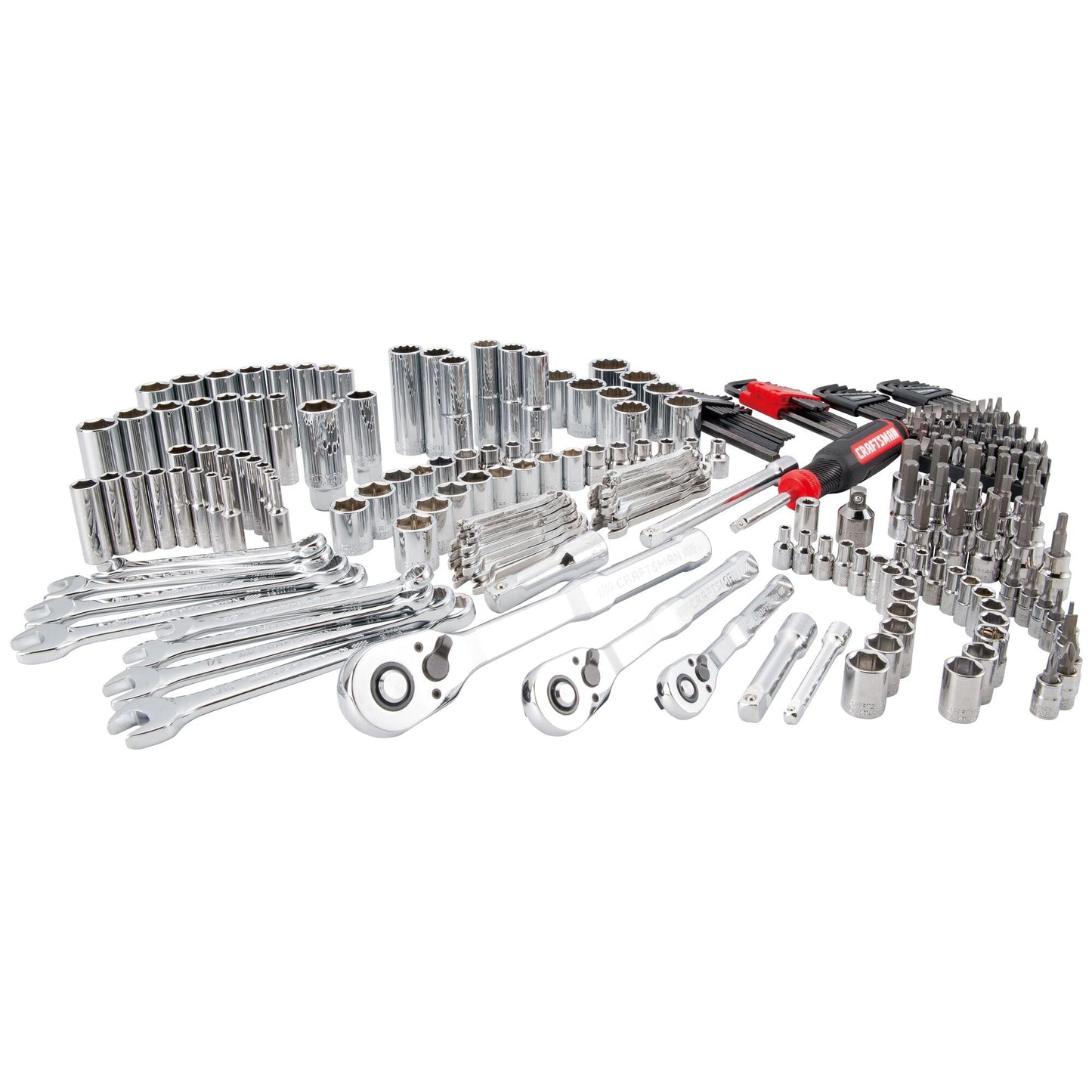 CRAFTSMAN 230 Pcs Mechanics Tool Set, Socket Wrench Set, Car Tool Kit with VERSASTACK Toolbox, SAE and Metric,1/4 in, 3/8 in, and 1/2 Drive, Short and Long Arm Hex Keys (CMMT45306)